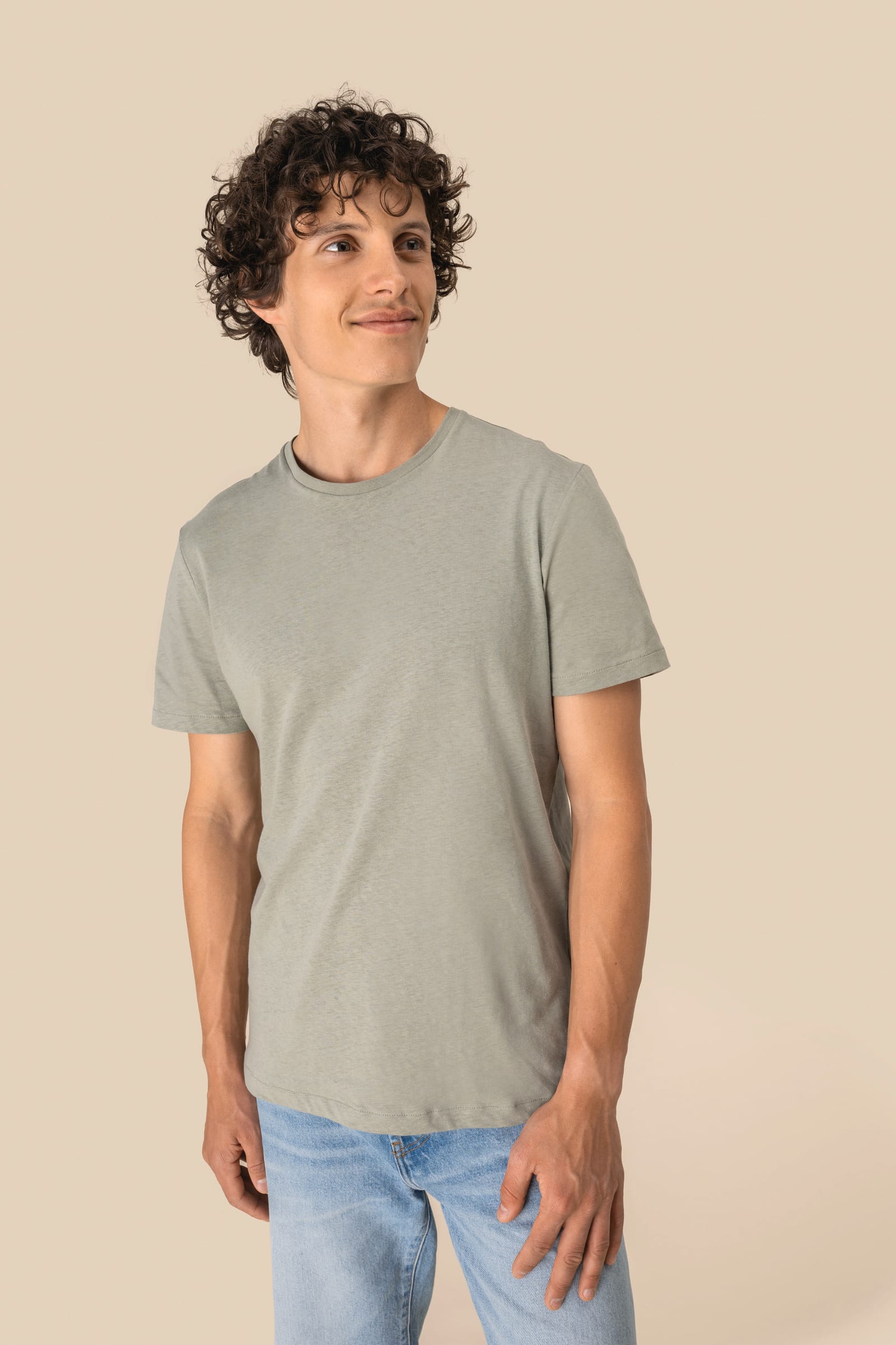 Ecologisch uniseks T-shirt van biokatoen en linnen