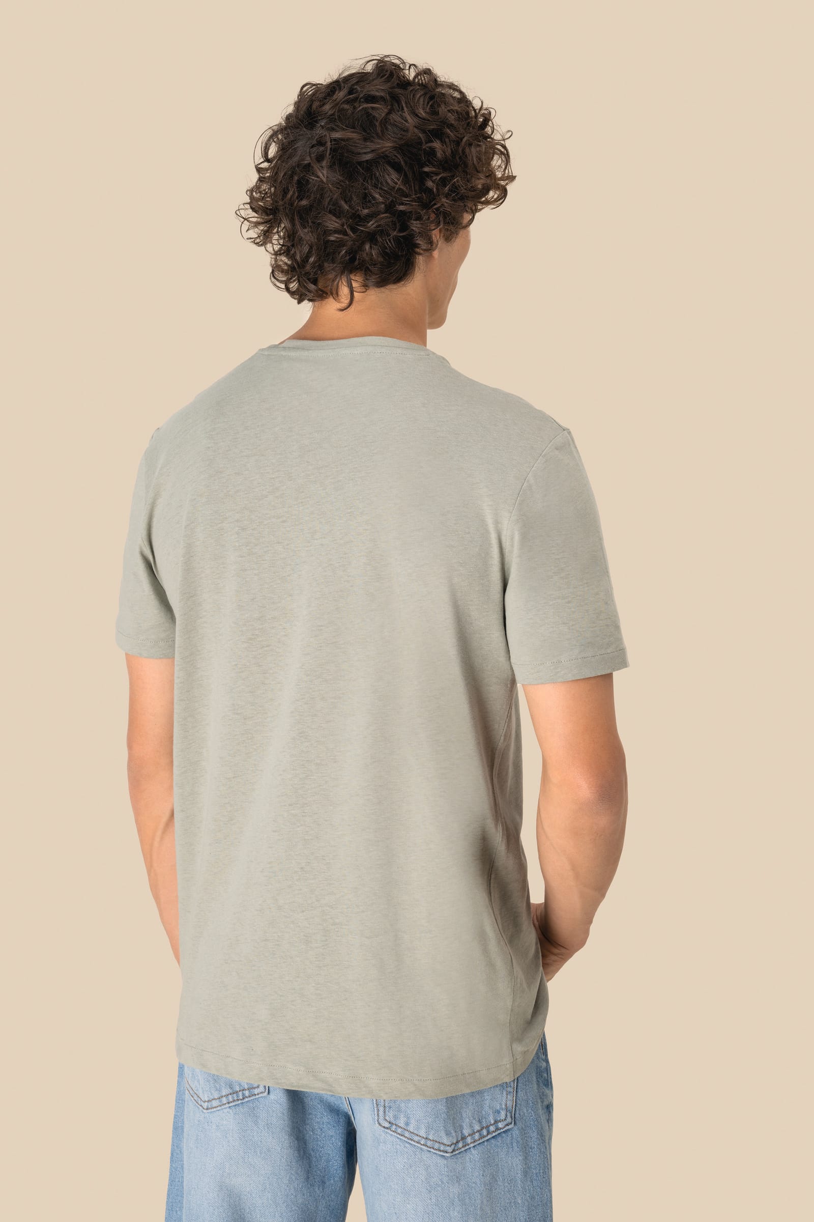 Ecologisch uniseks T-shirt van biokatoen en linnen