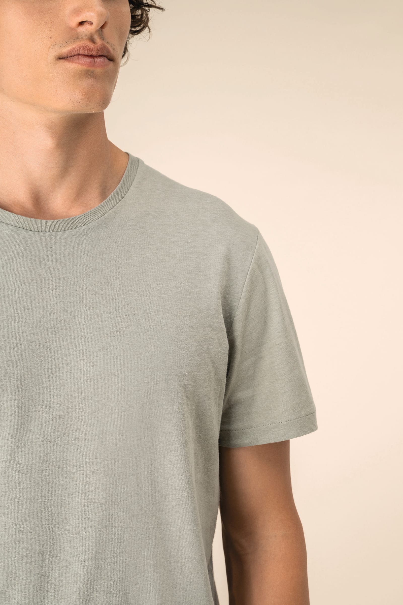 Ecologisch uniseks T-shirt van biokatoen en linnen