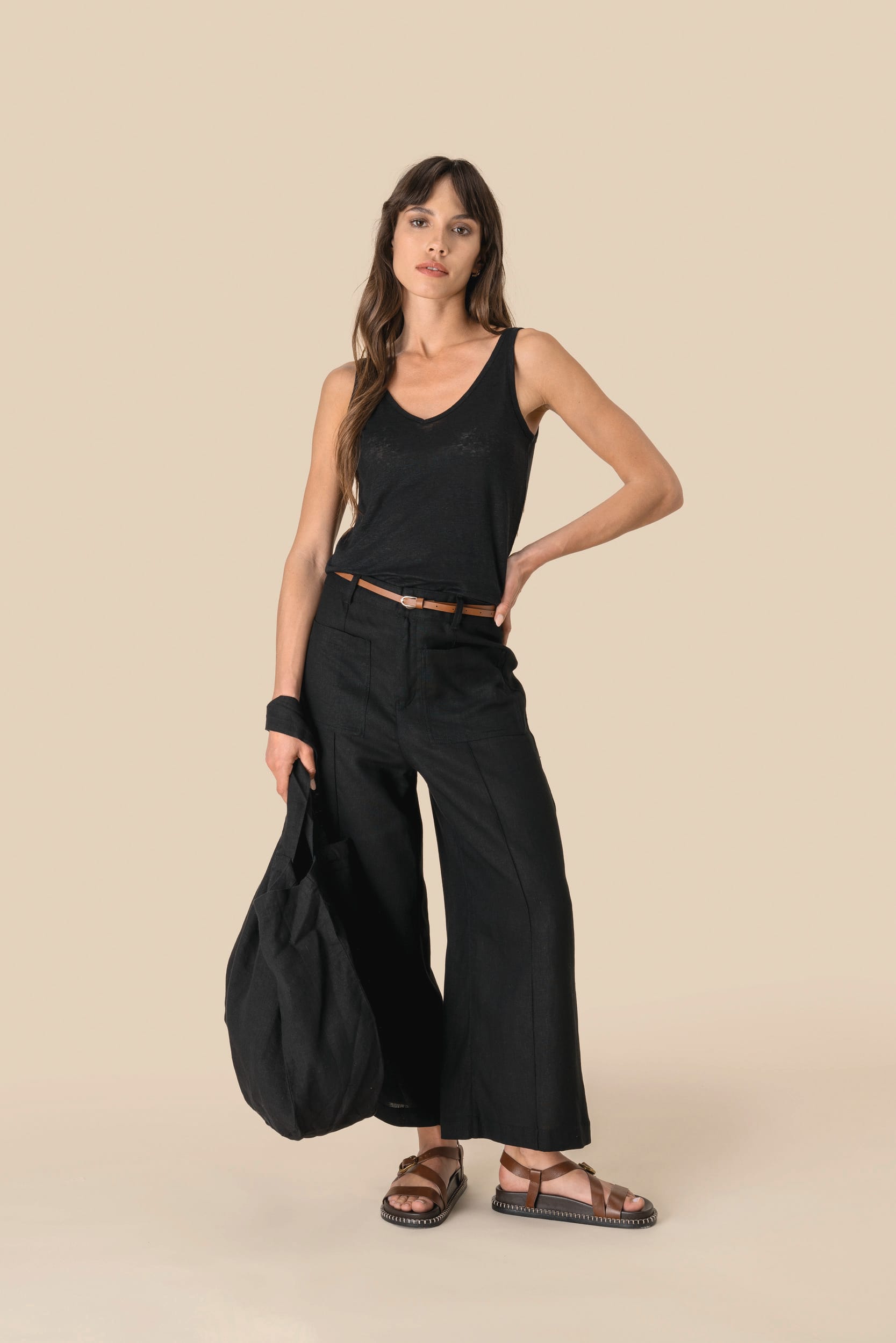 Top em linho de senhora