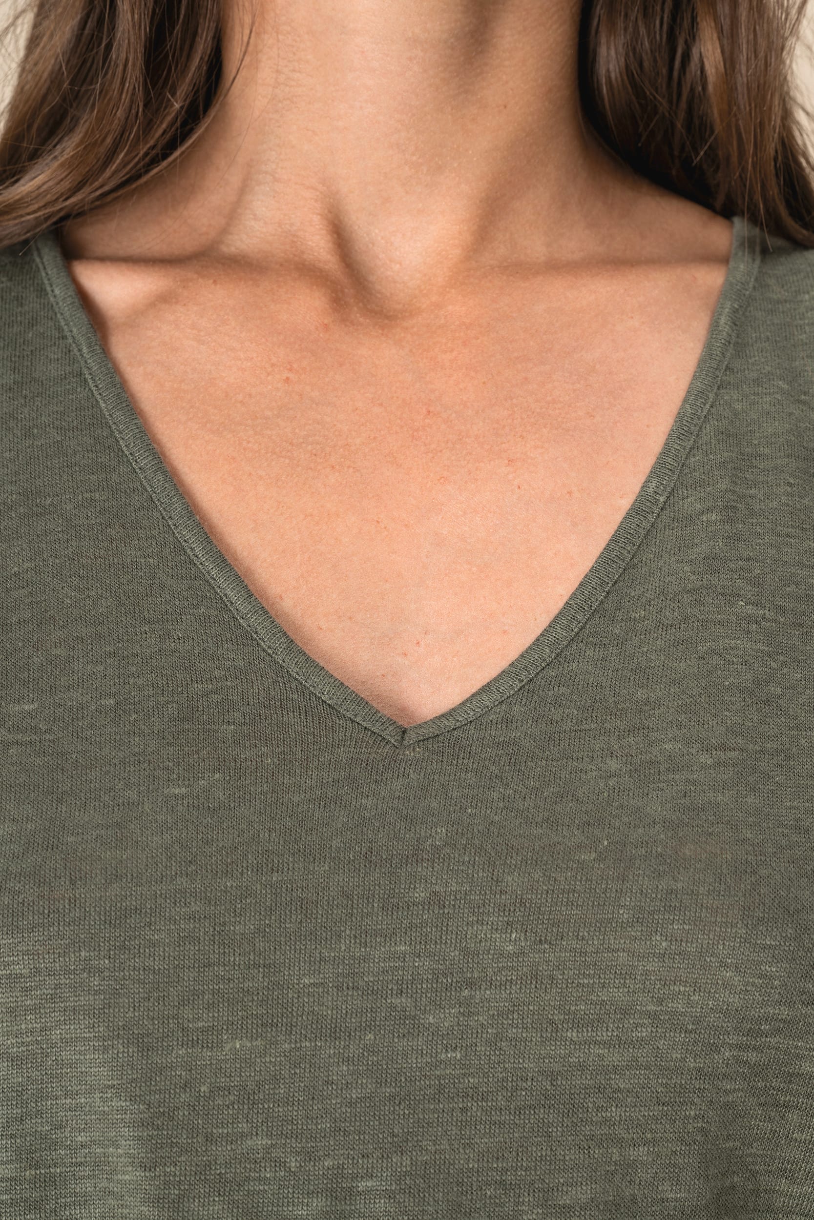 Macacão em malha de manga curta em linho de senhora