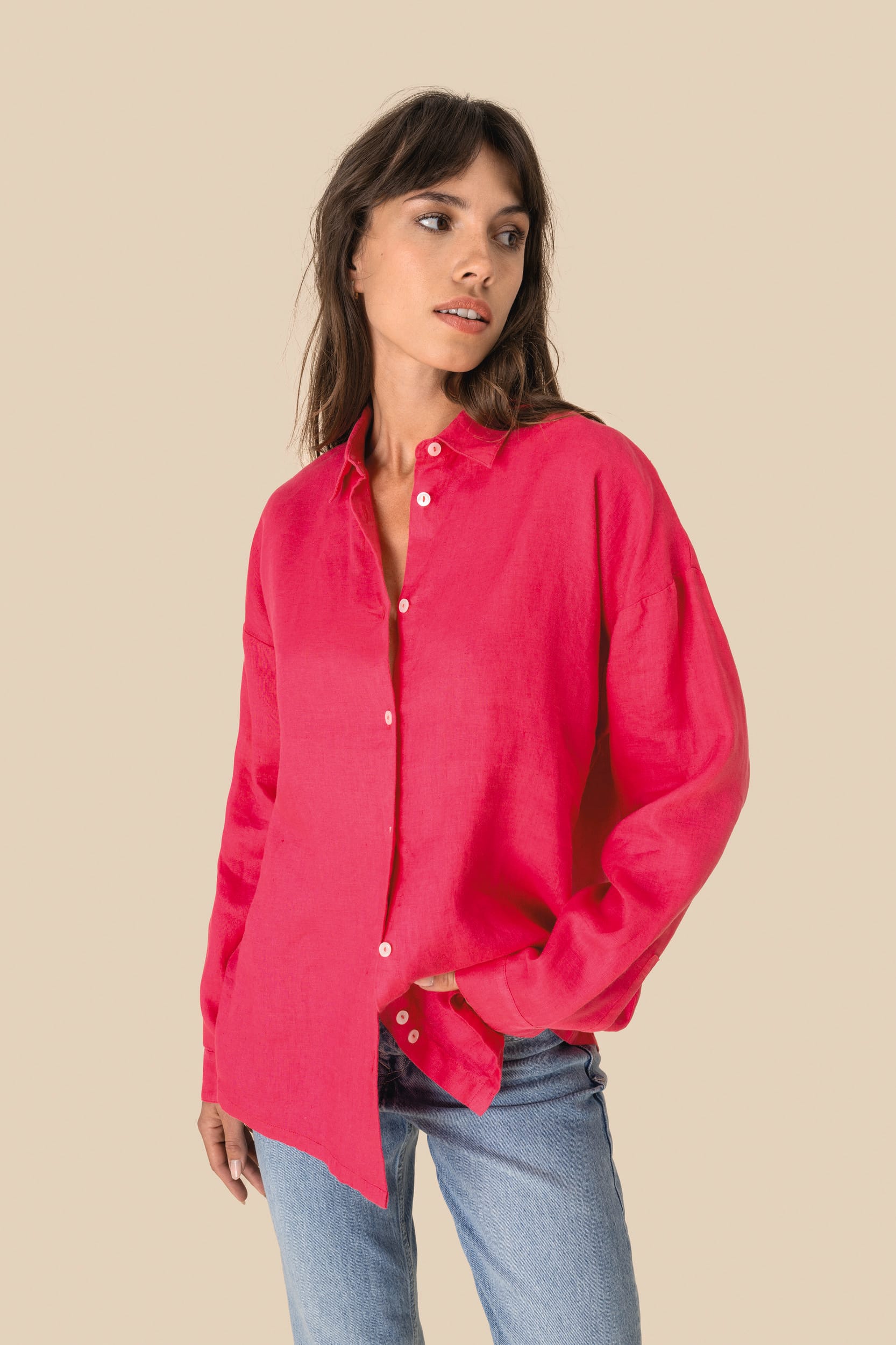 Chemise oversize en lin femme