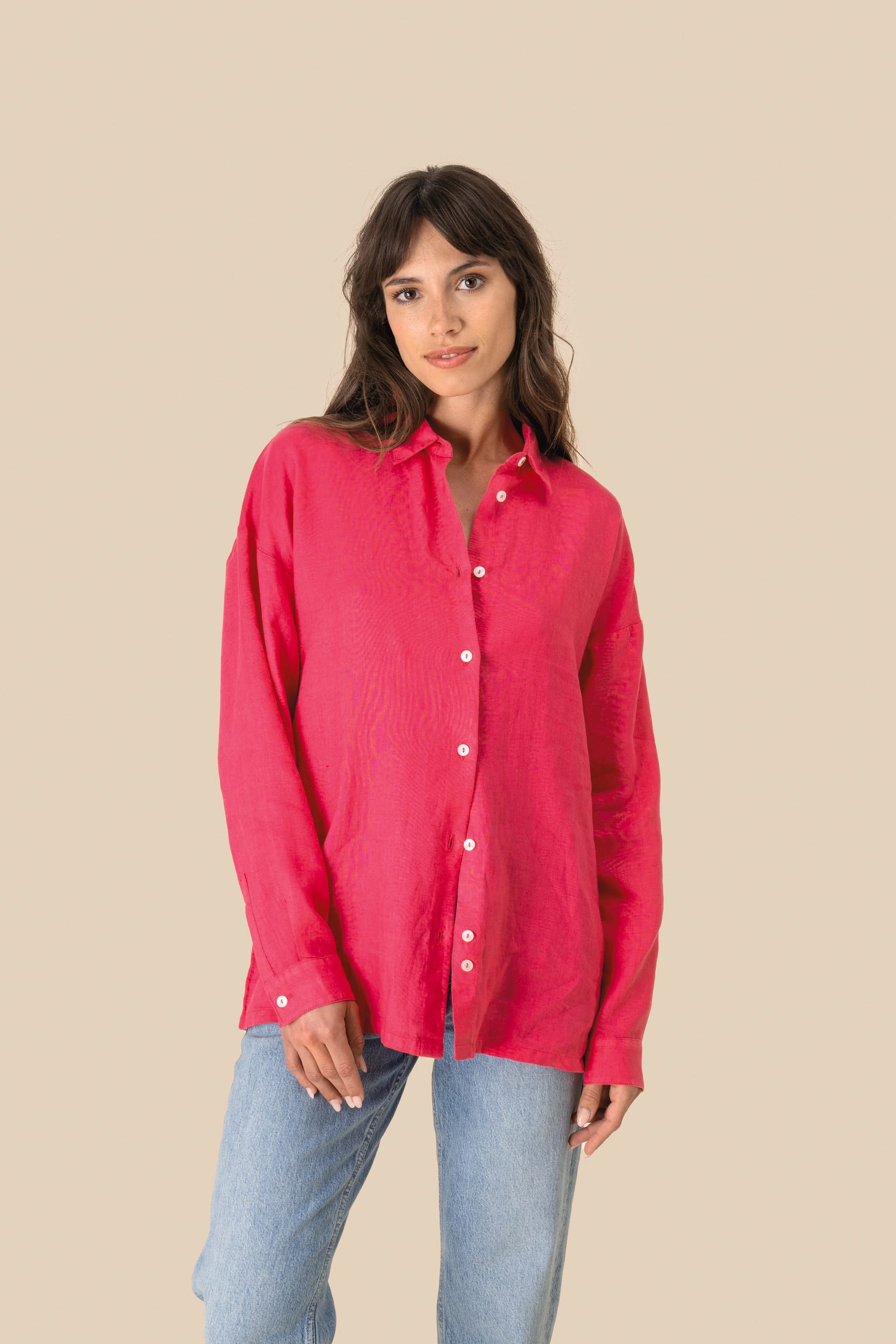 Chemise oversize en lin femme - Image 3