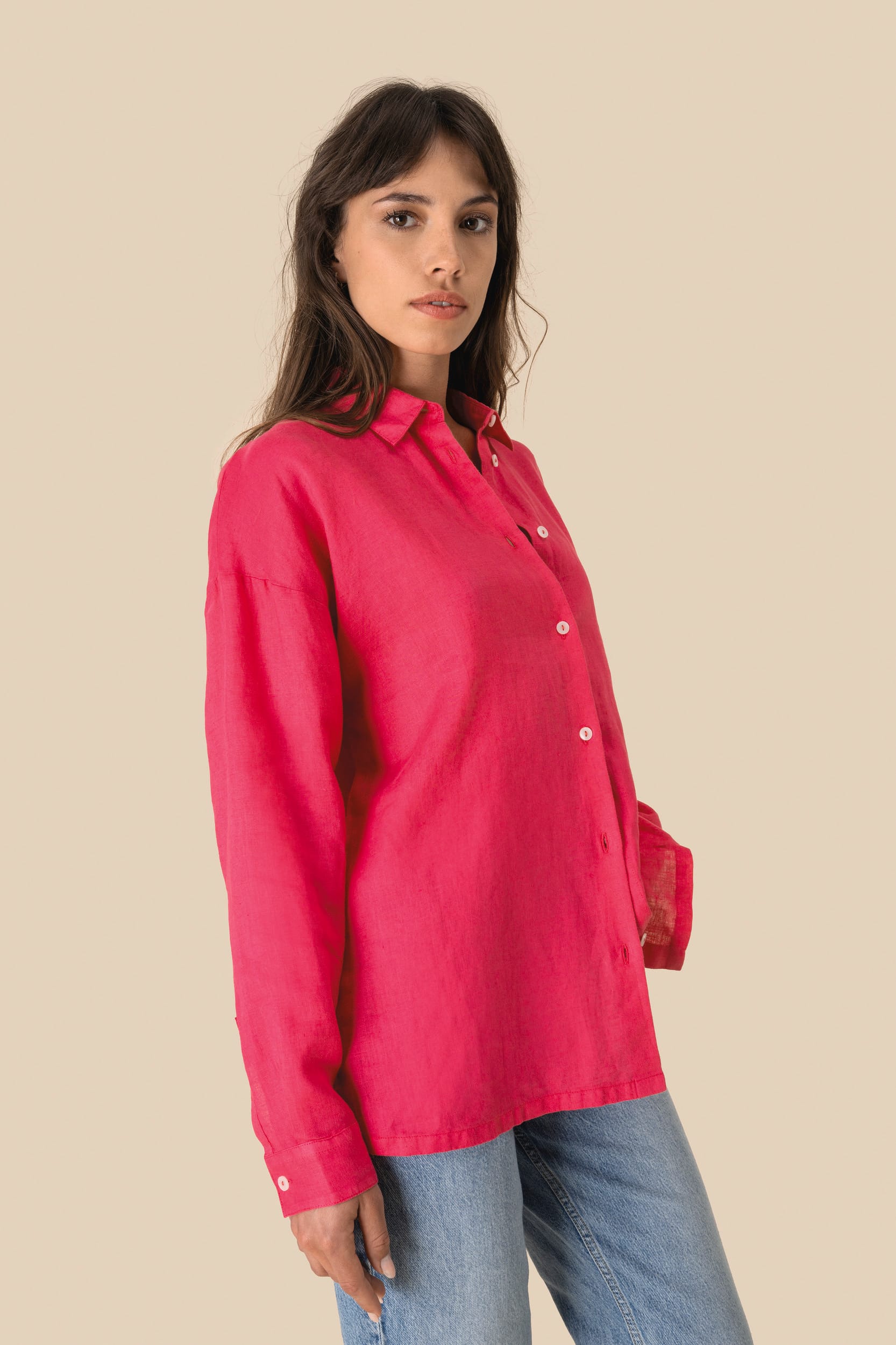 Chemise oversize en lin femme - Image 4