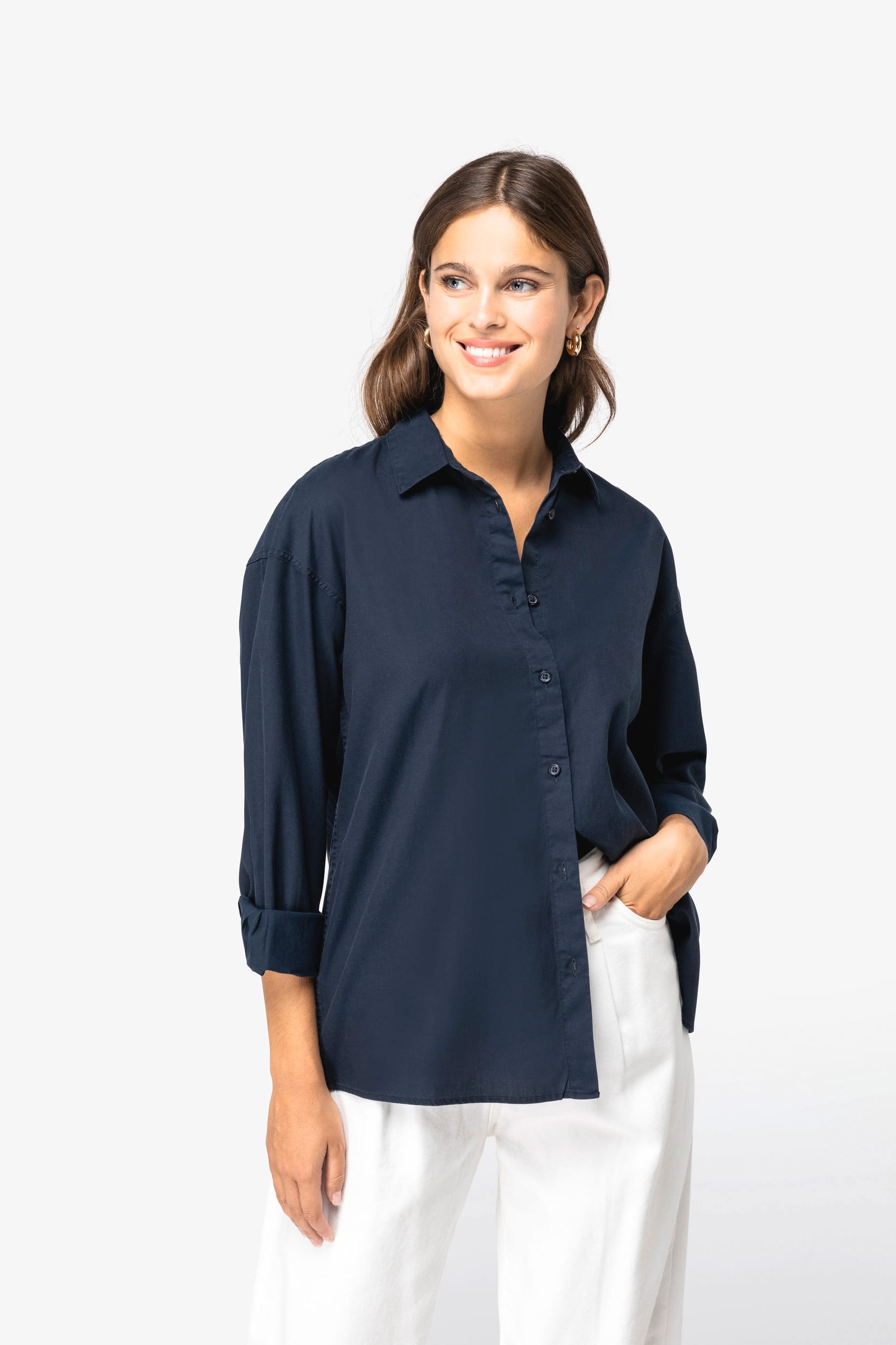 Camisa eco-responsável em liocel de senhora