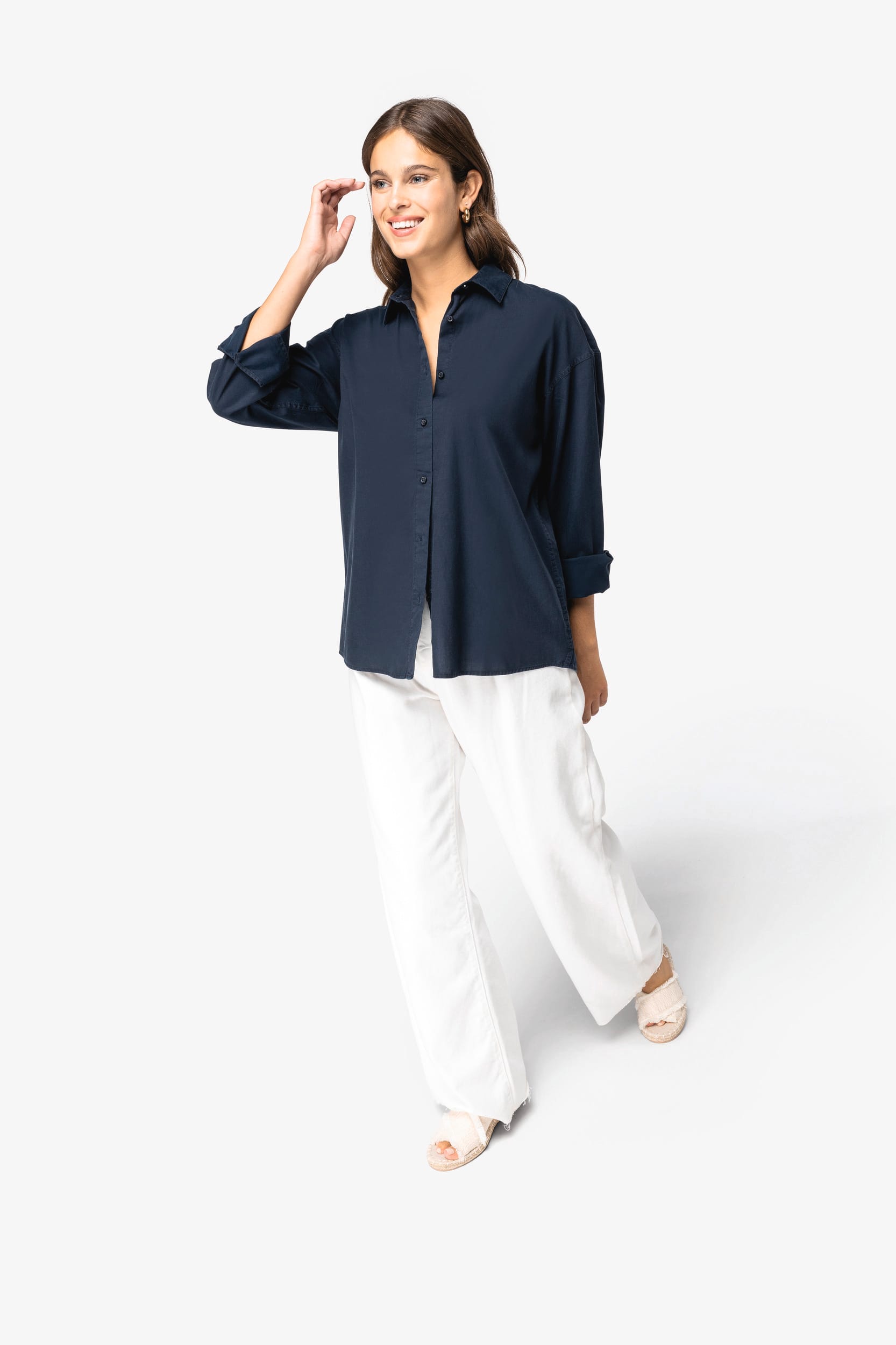 Camisa eco-responsável em liocel de senhora