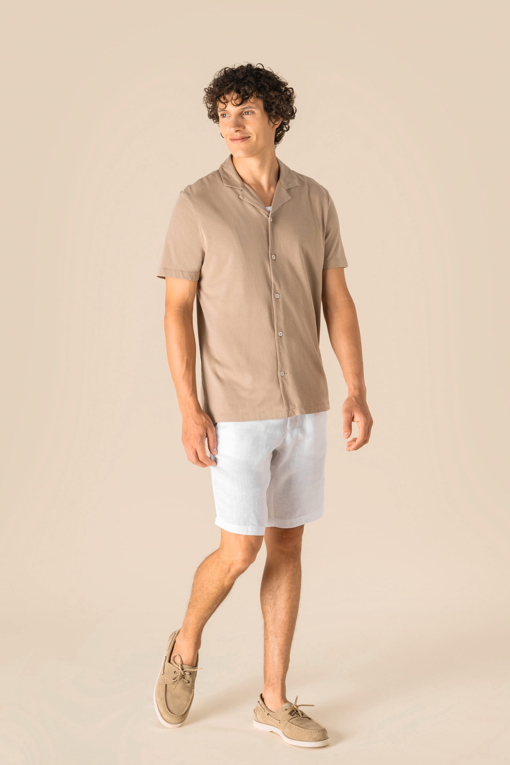 Chemise écoresponsable à col bowling délavée en jersey manches courtes homme - Image 2