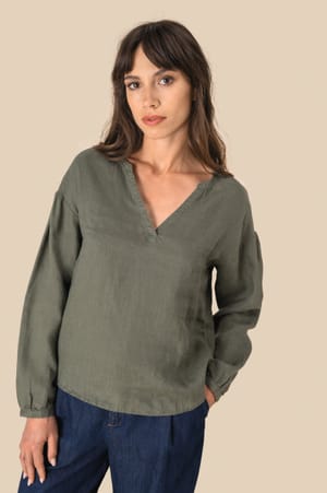 Linnen damesblouse