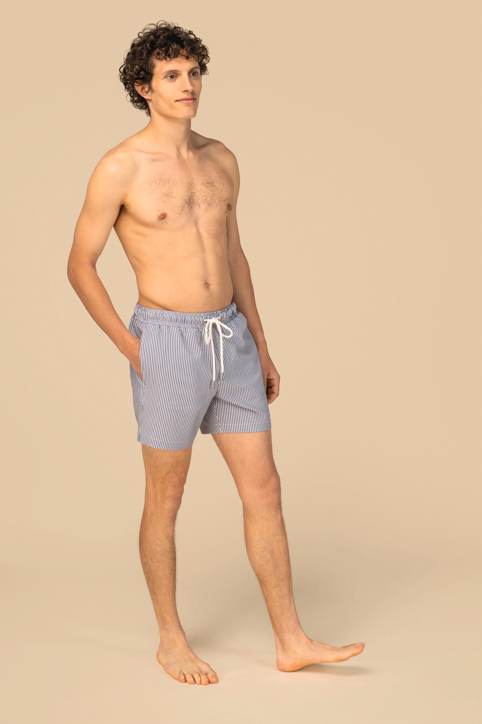 Short de bain écoresponsable rayé homme