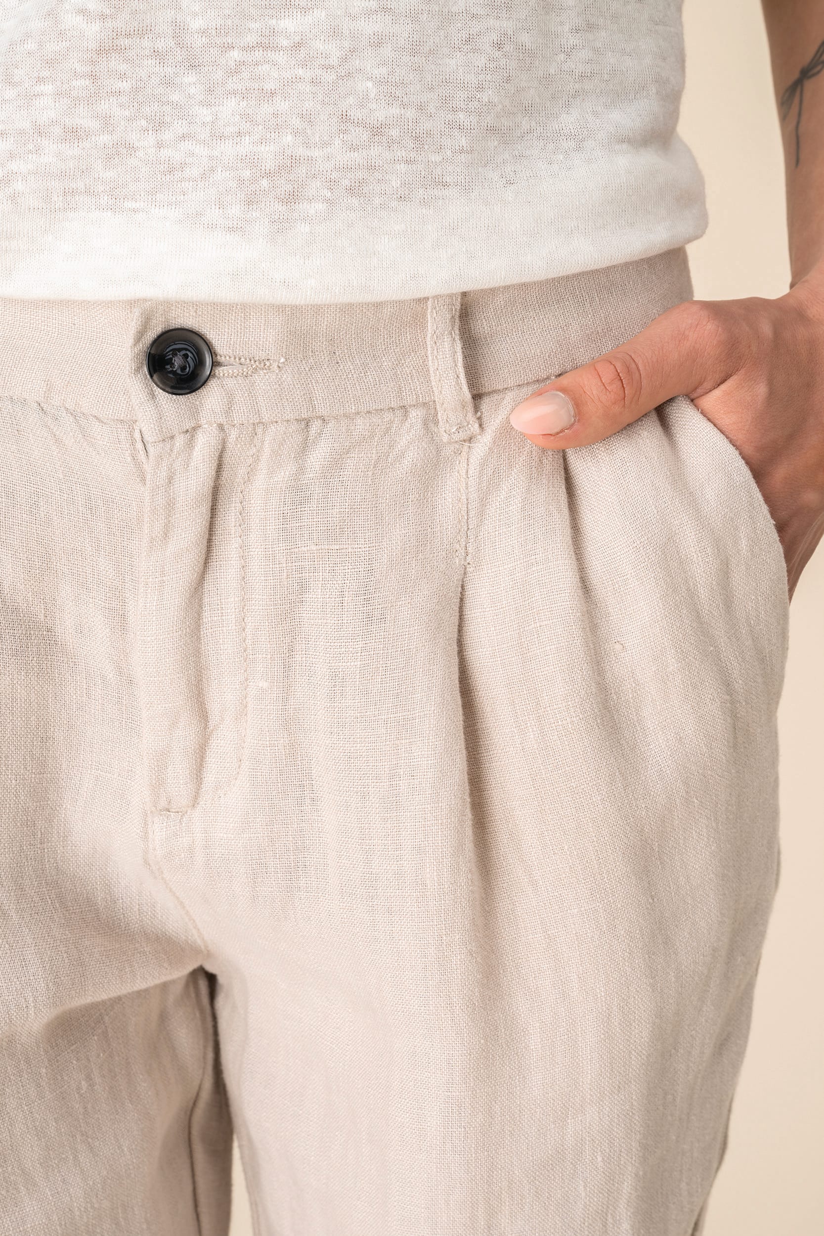 Calças em linho de senhora