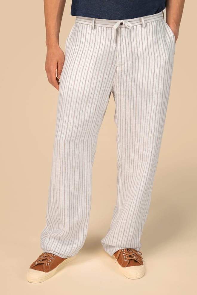 Gestreifte Leinenhose für Herren