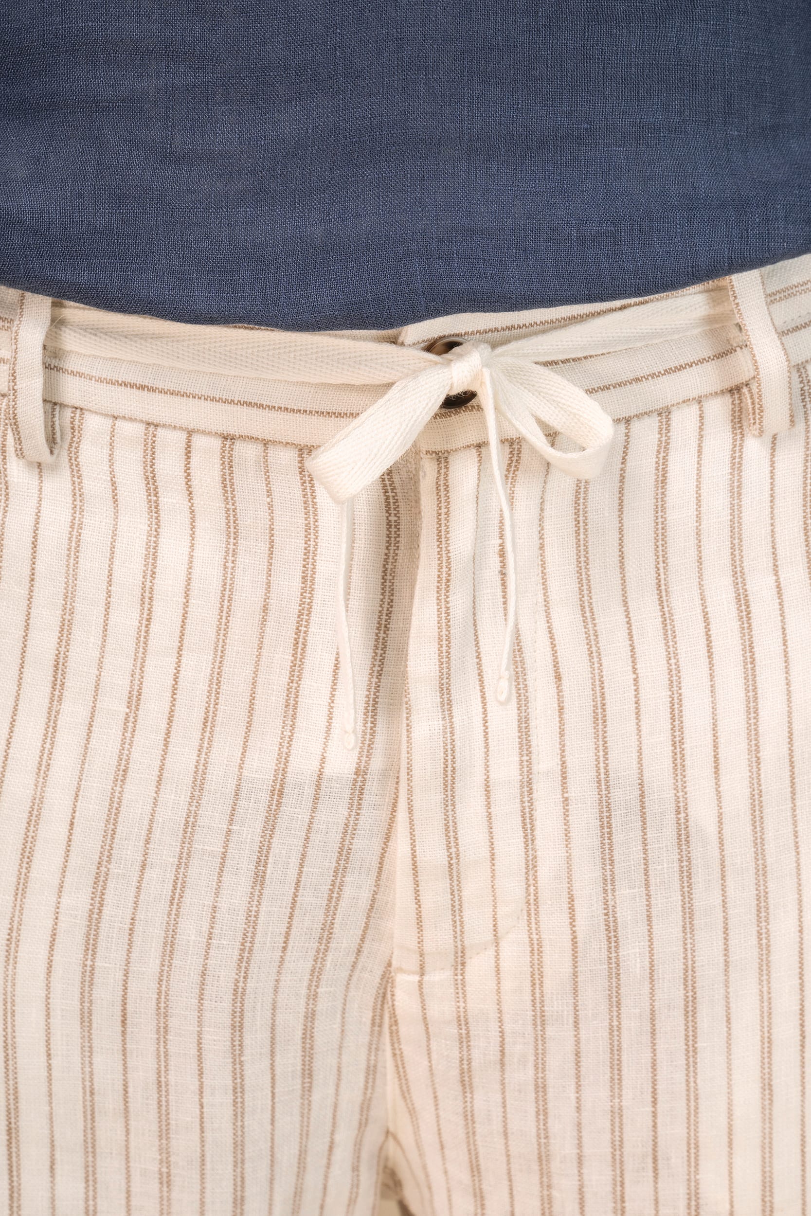 Pantalón a rayas de lino para hombre