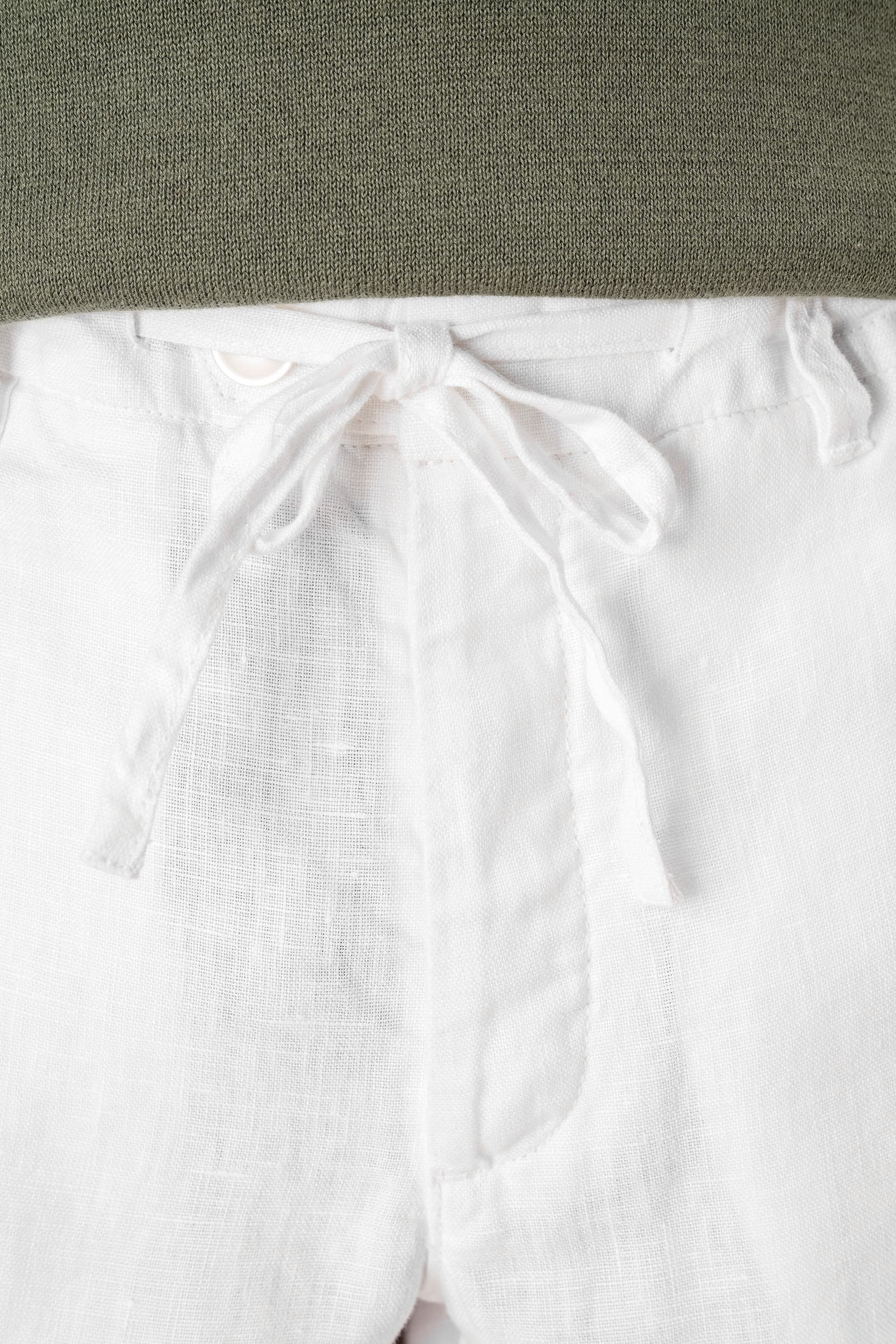 Calças com aspecto lavado em linho de homem