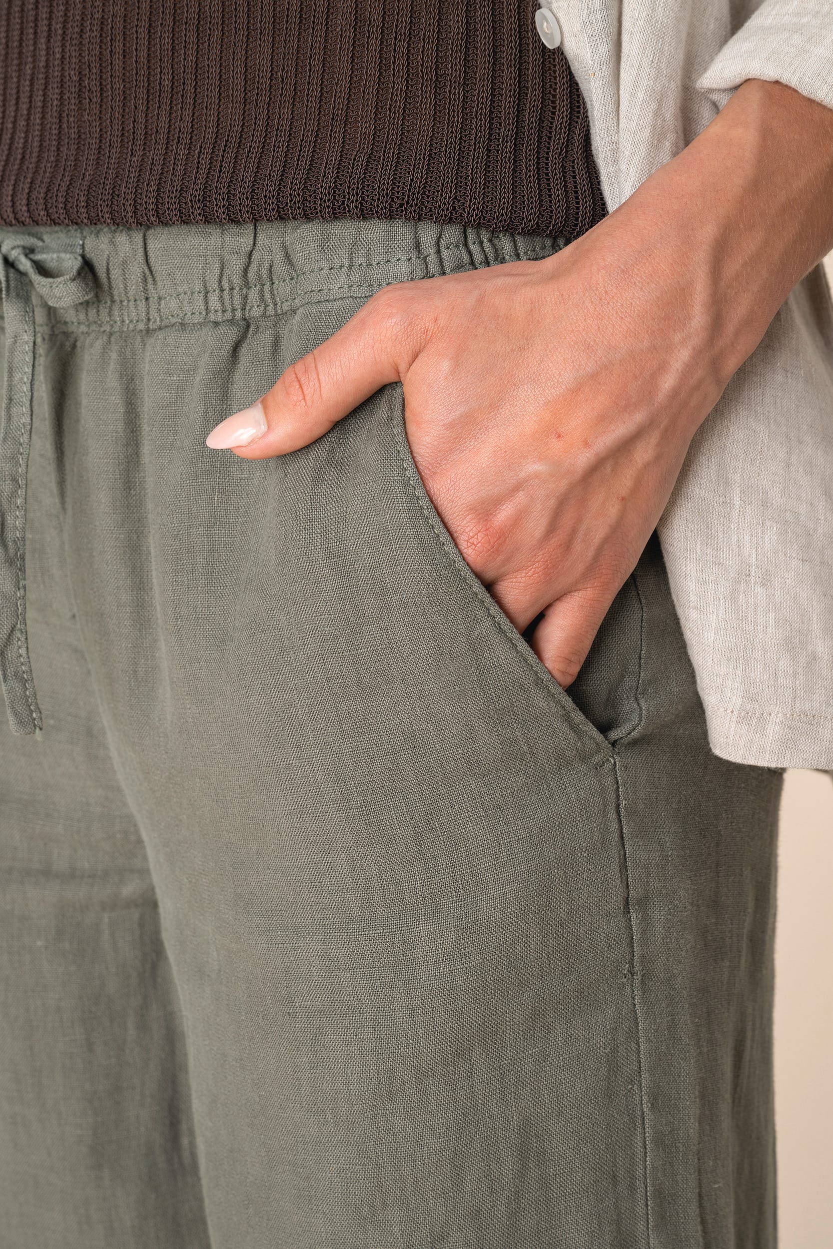 Pantalon délavé en lin femme - Image 8