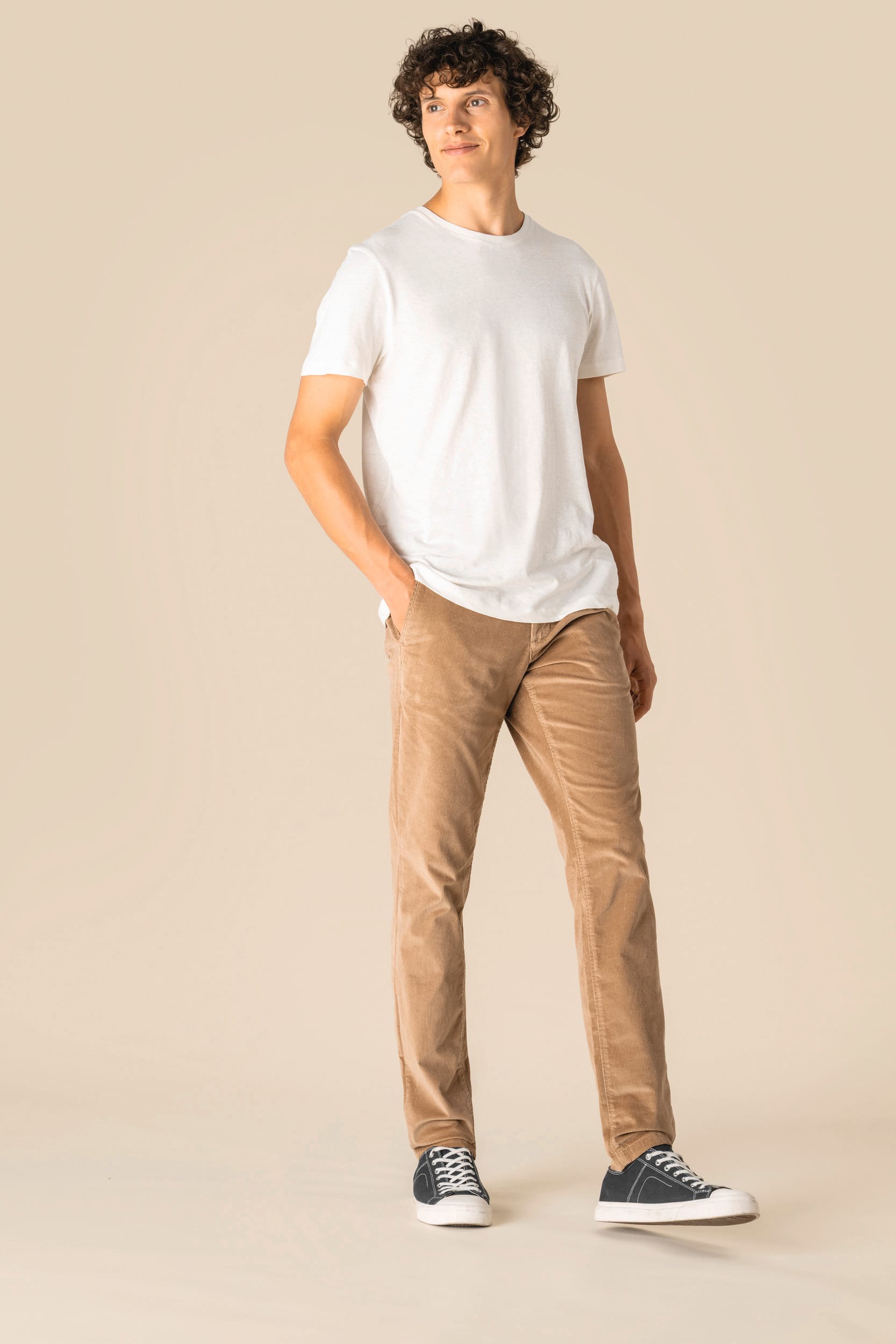 Calças eco-responsáveis em bombazine de homem