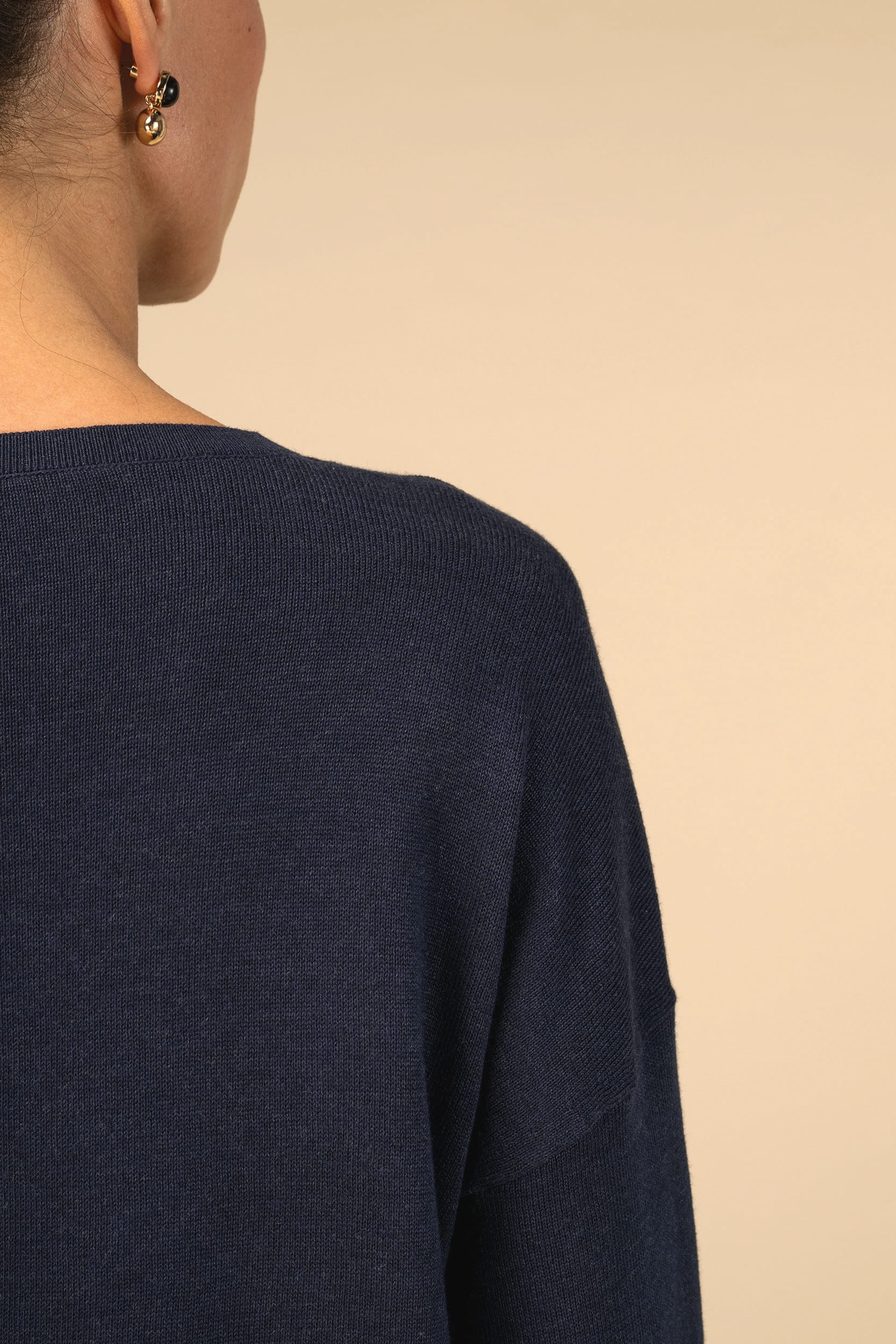 Pull écoresponsable col V en lyocell femme