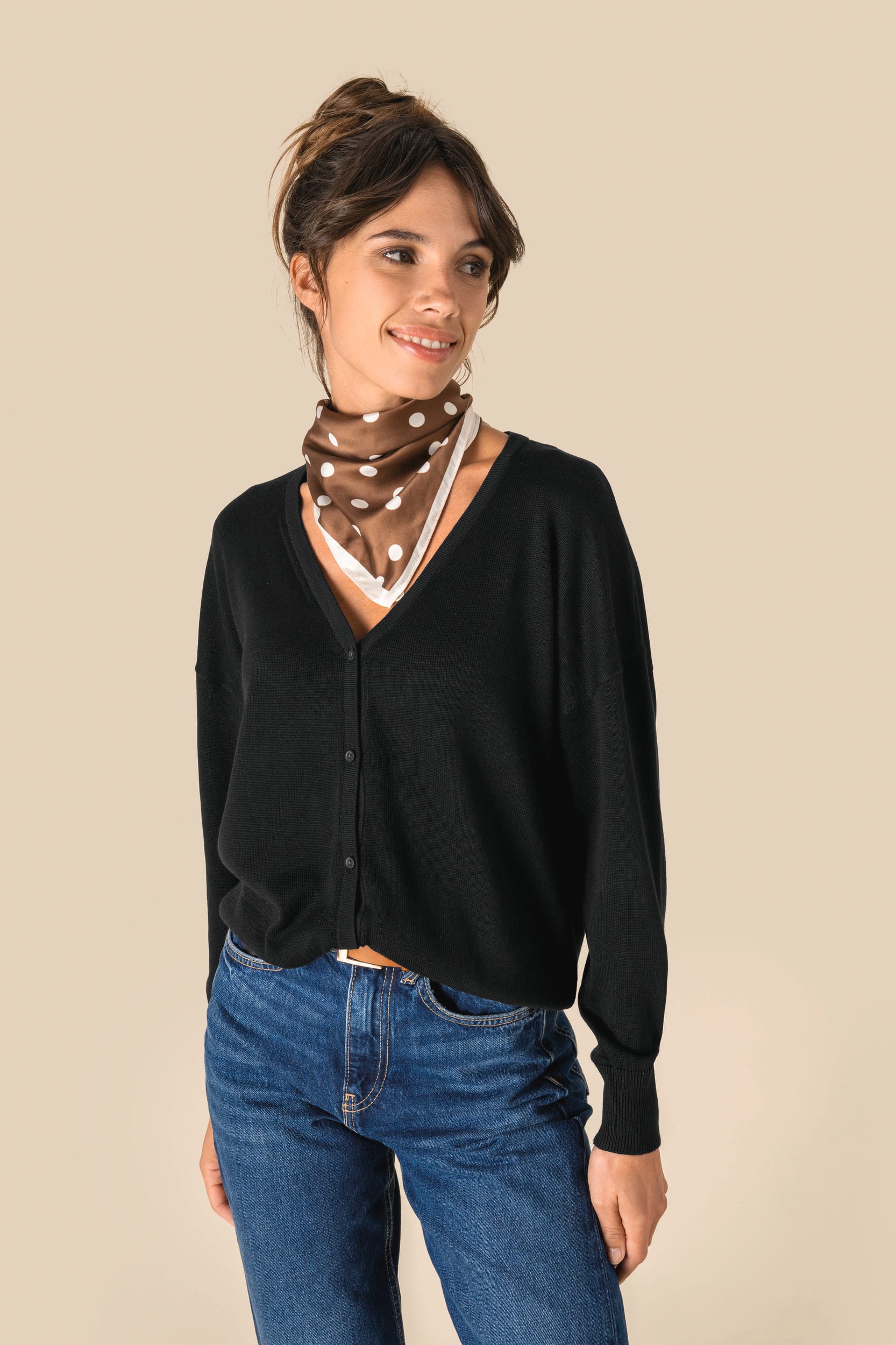 Casaco de malha eco-responsável em liocel de senhora