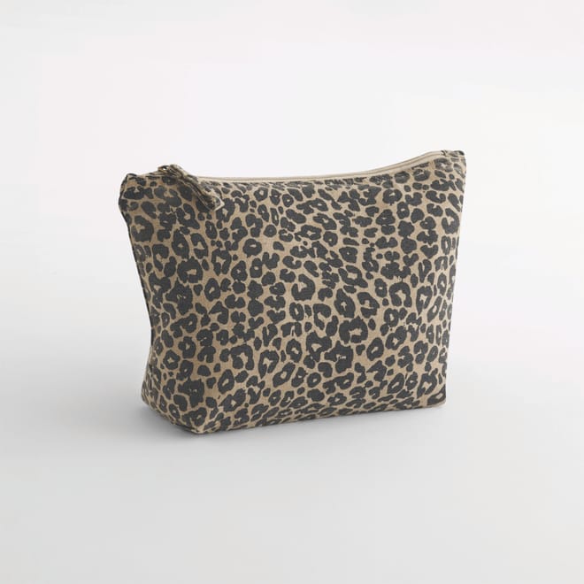 Leopard print canvas pouch