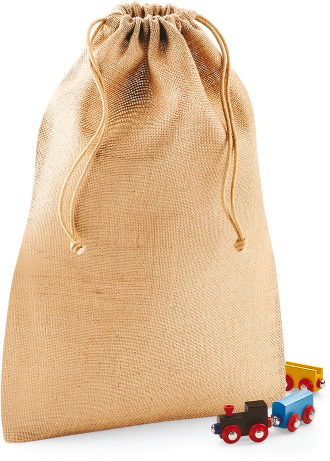 Bolsa de yute con cordones 
