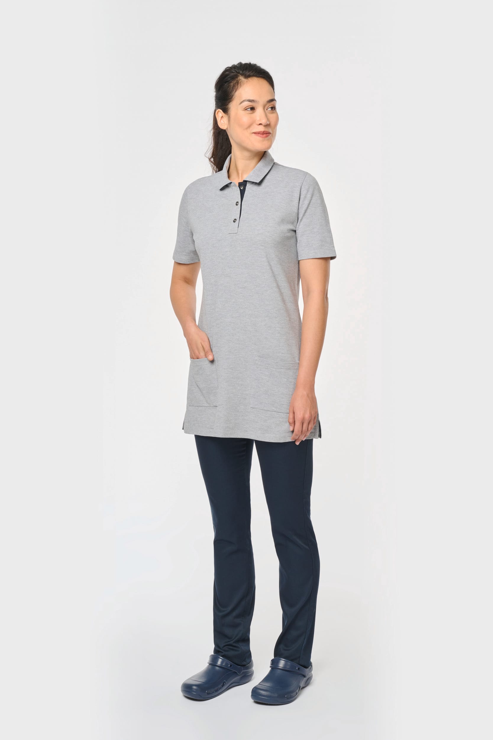 Polo long manches courtes femme