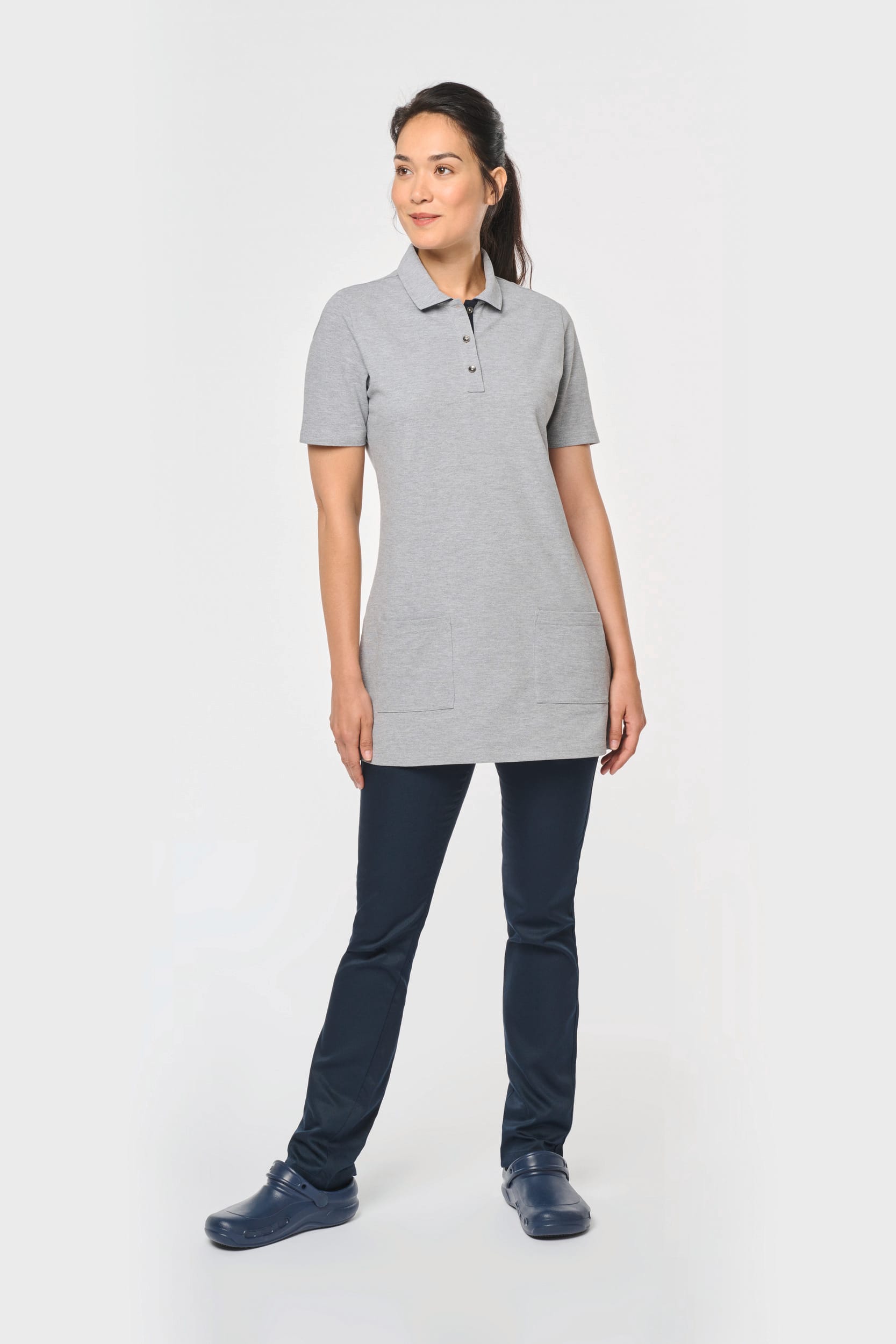Polo long manches courtes femme