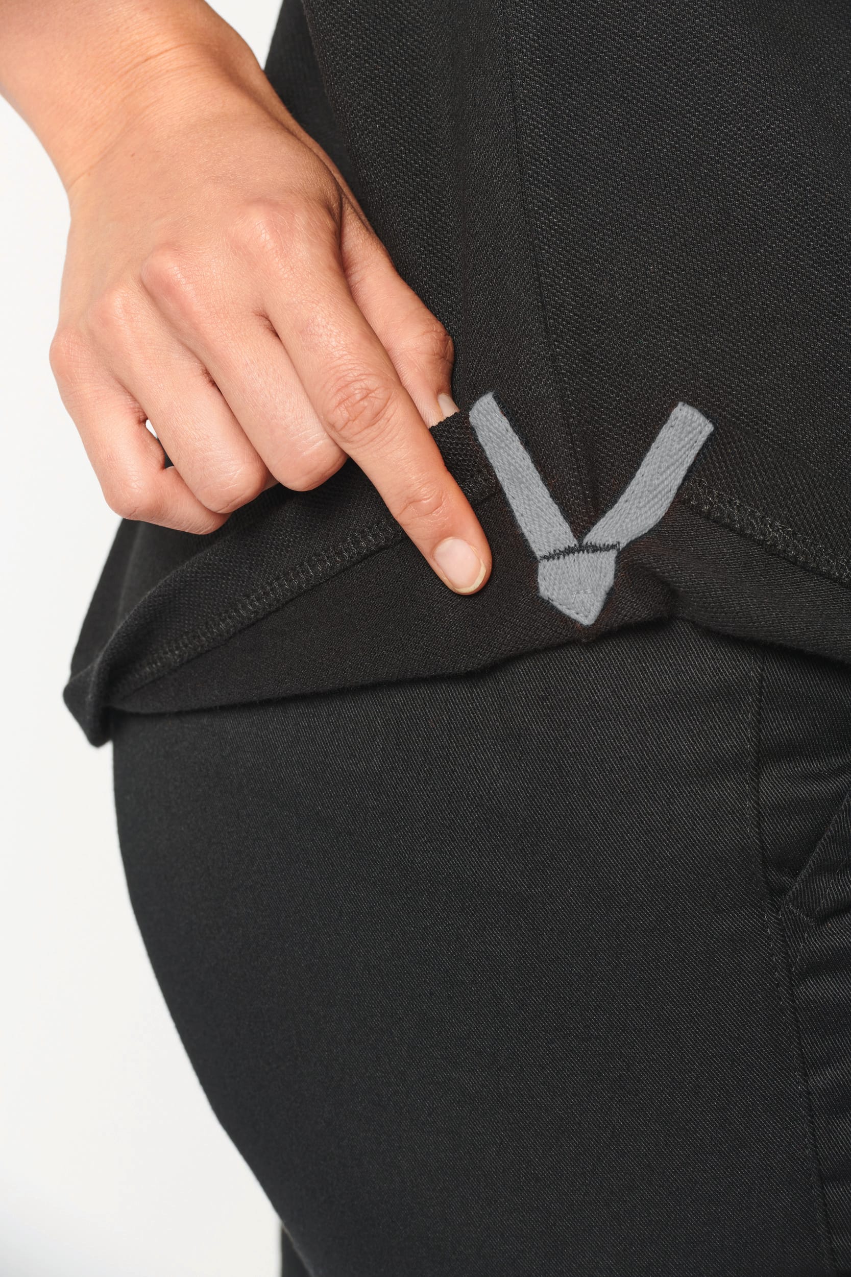 Polo bicolor de manga curta eco-responsável unissexo