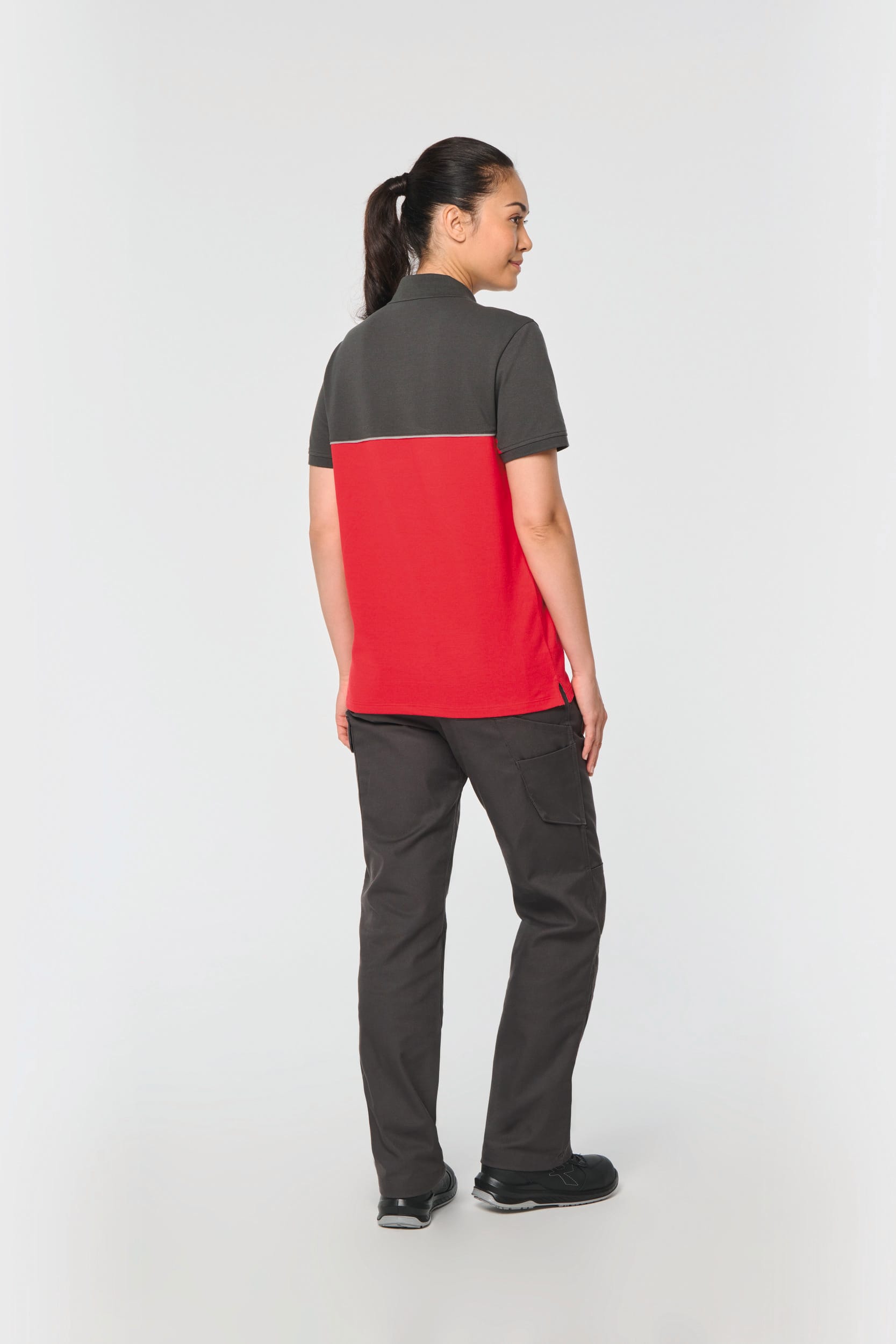 Polo bicolor de manga curta eco-responsável unissexo