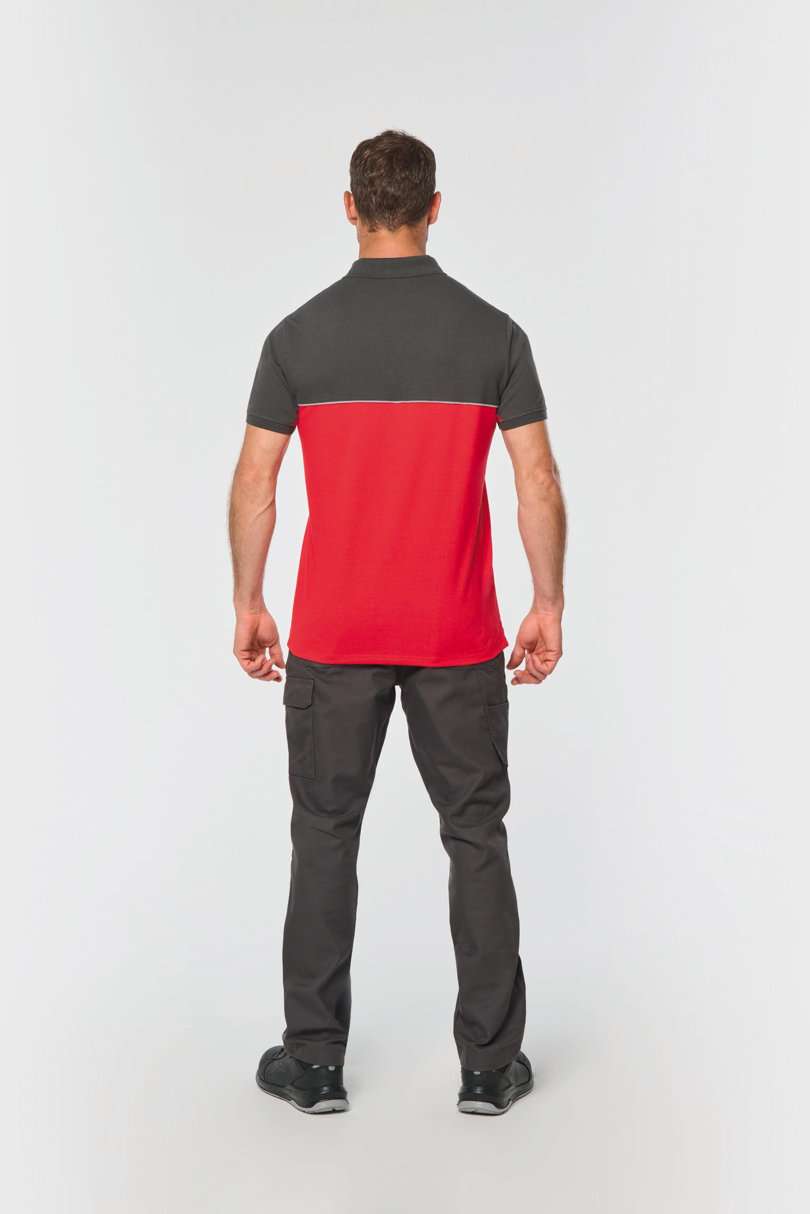 Polo bicolor de manga curta eco-responsável unissexo