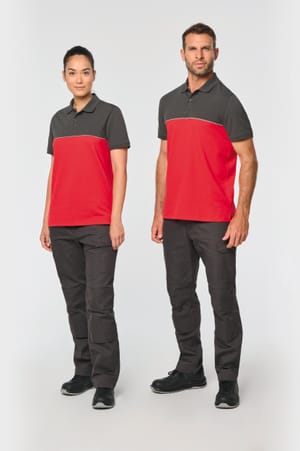 Ecologische uniseks polo met korte mouwen in twee kleuren