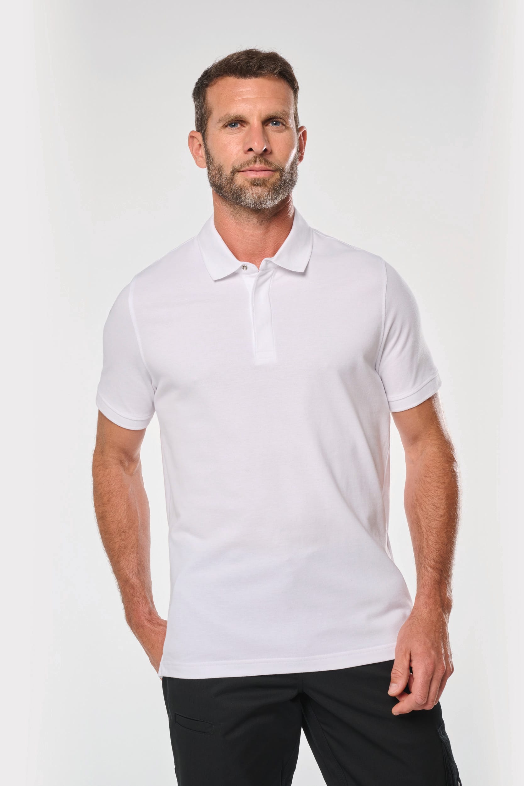 Polo col boutons pression manches courtes homme