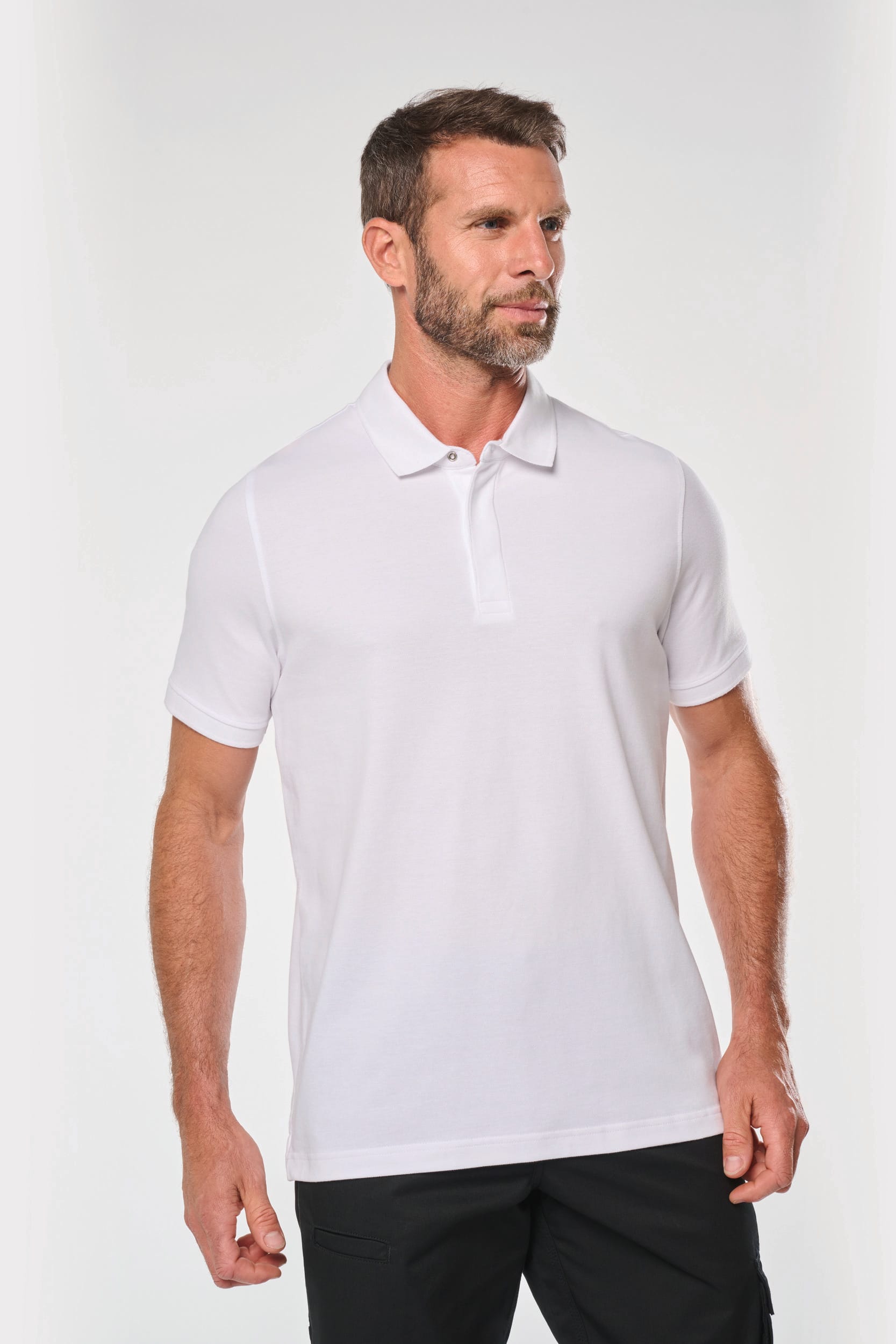 Polo col boutons pression manches courtes homme
