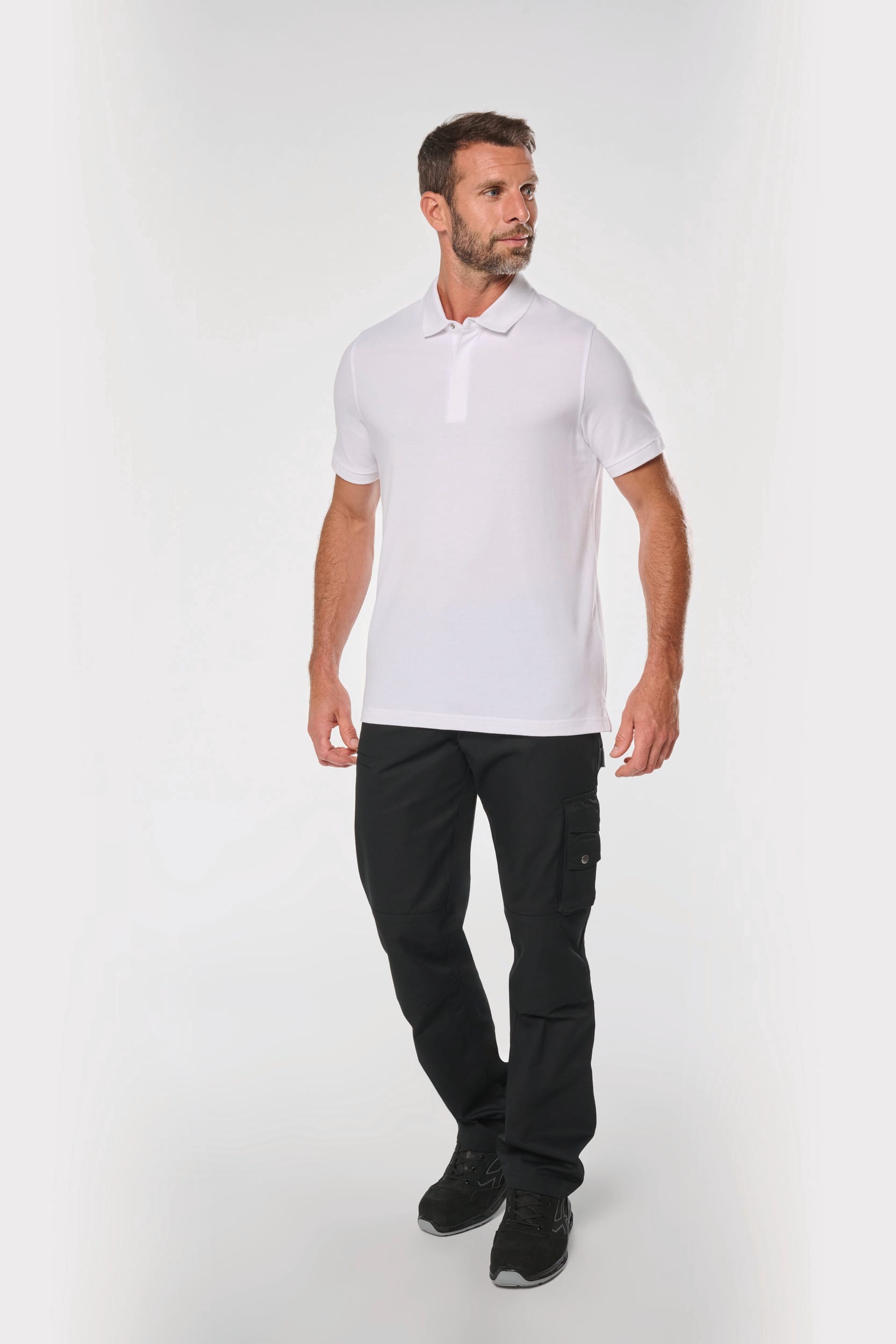Polo col boutons pression manches courtes homme