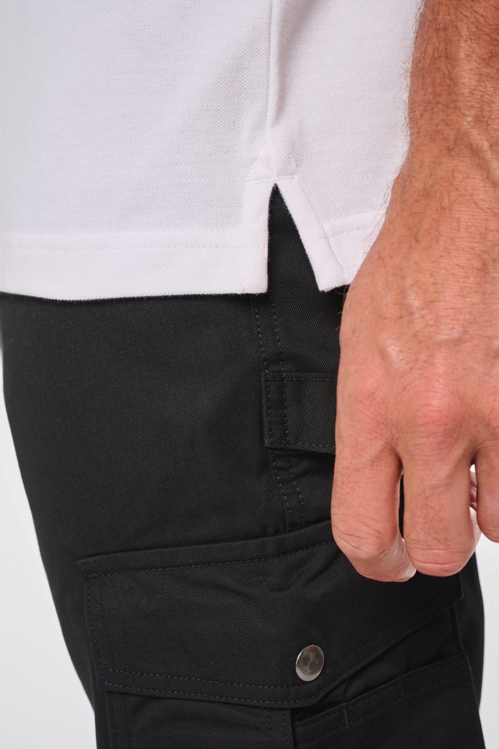 Polo col boutons pression manches courtes homme
