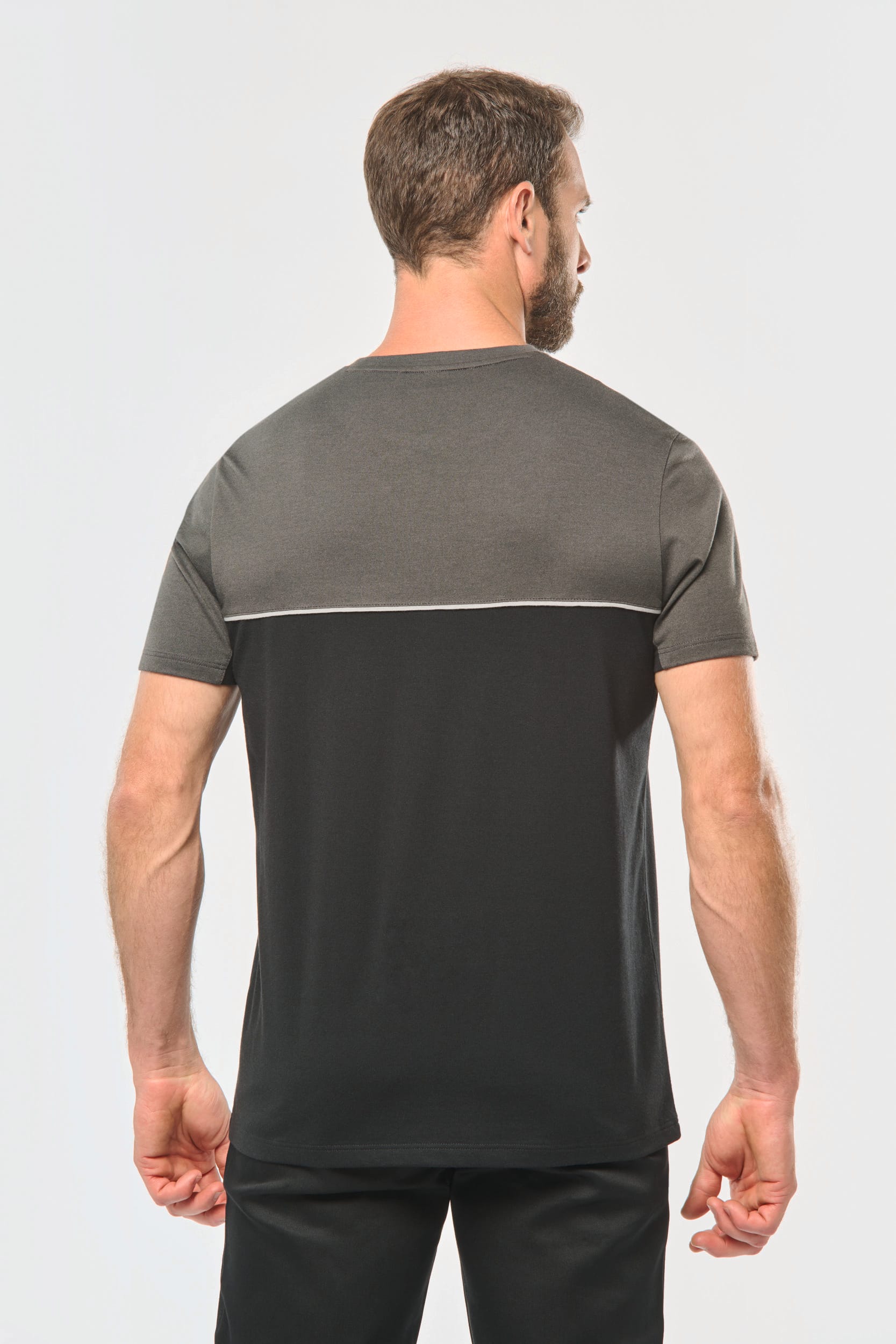 T-shirt bicolor eco-responsável de manga curta unissexo