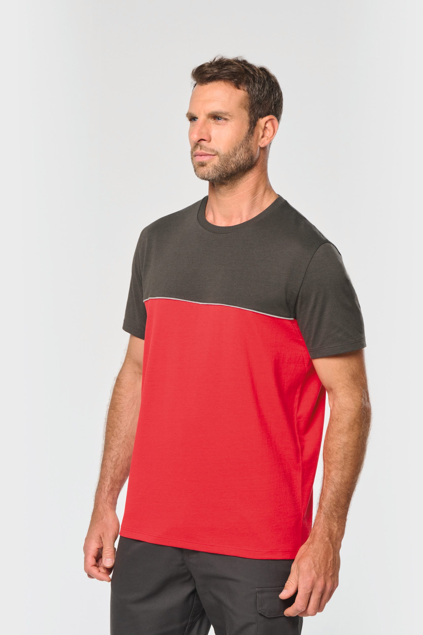 T-shirt bicolor eco-responsável de manga curta unissexo