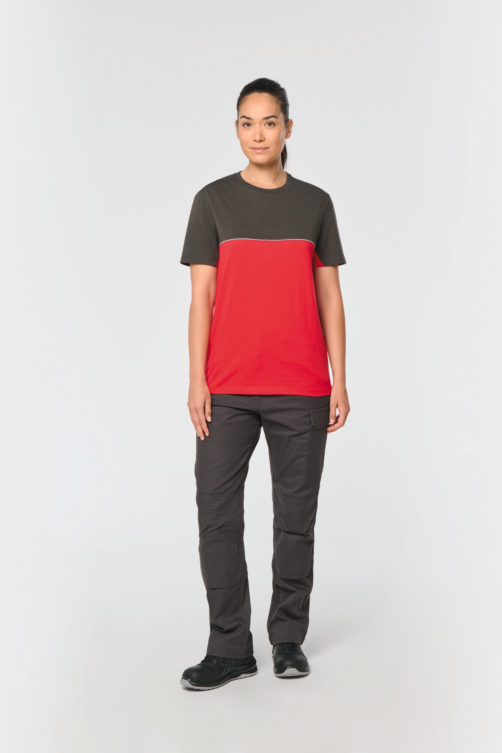 T-shirt bicolor eco-responsável de manga curta unissexo