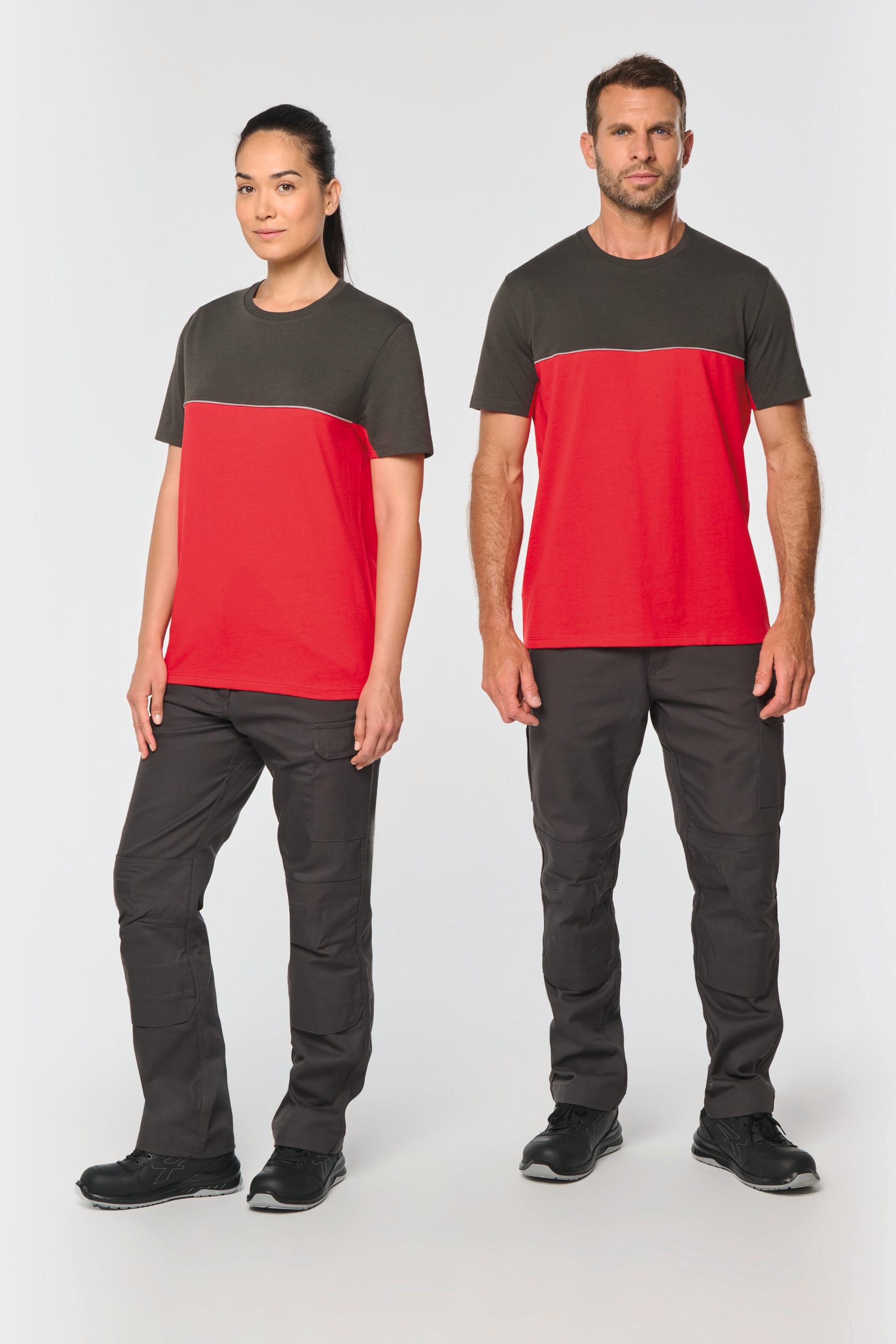 Recycled two-tone short-sleeved T-shirt