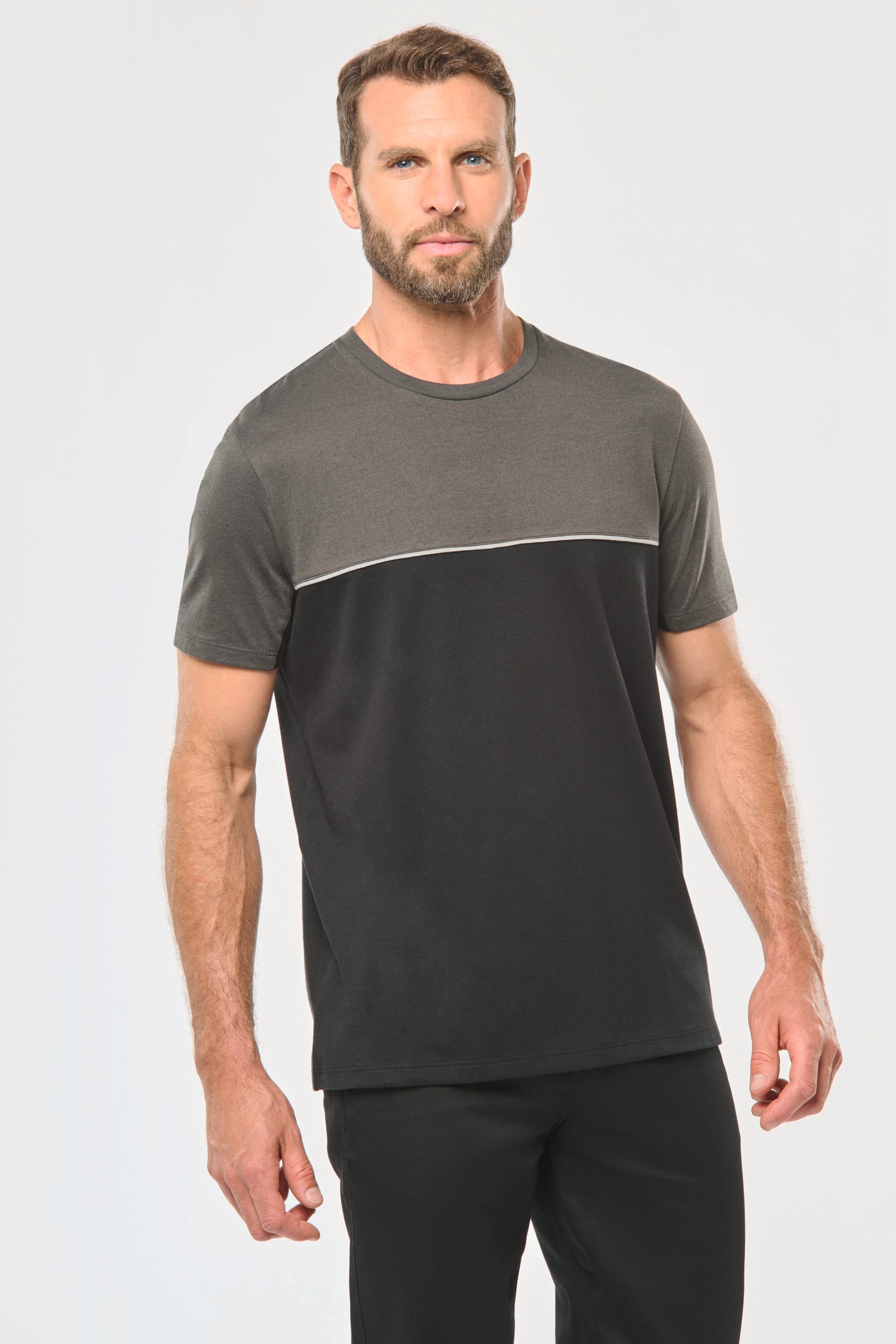 T-shirt bicolor eco-responsável de manga curta unissexo