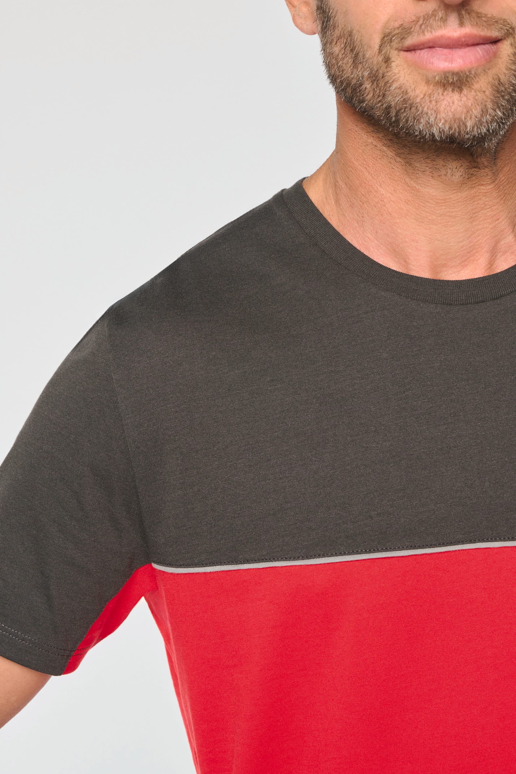 T-shirt bicolor eco-responsável de manga curta unissexo