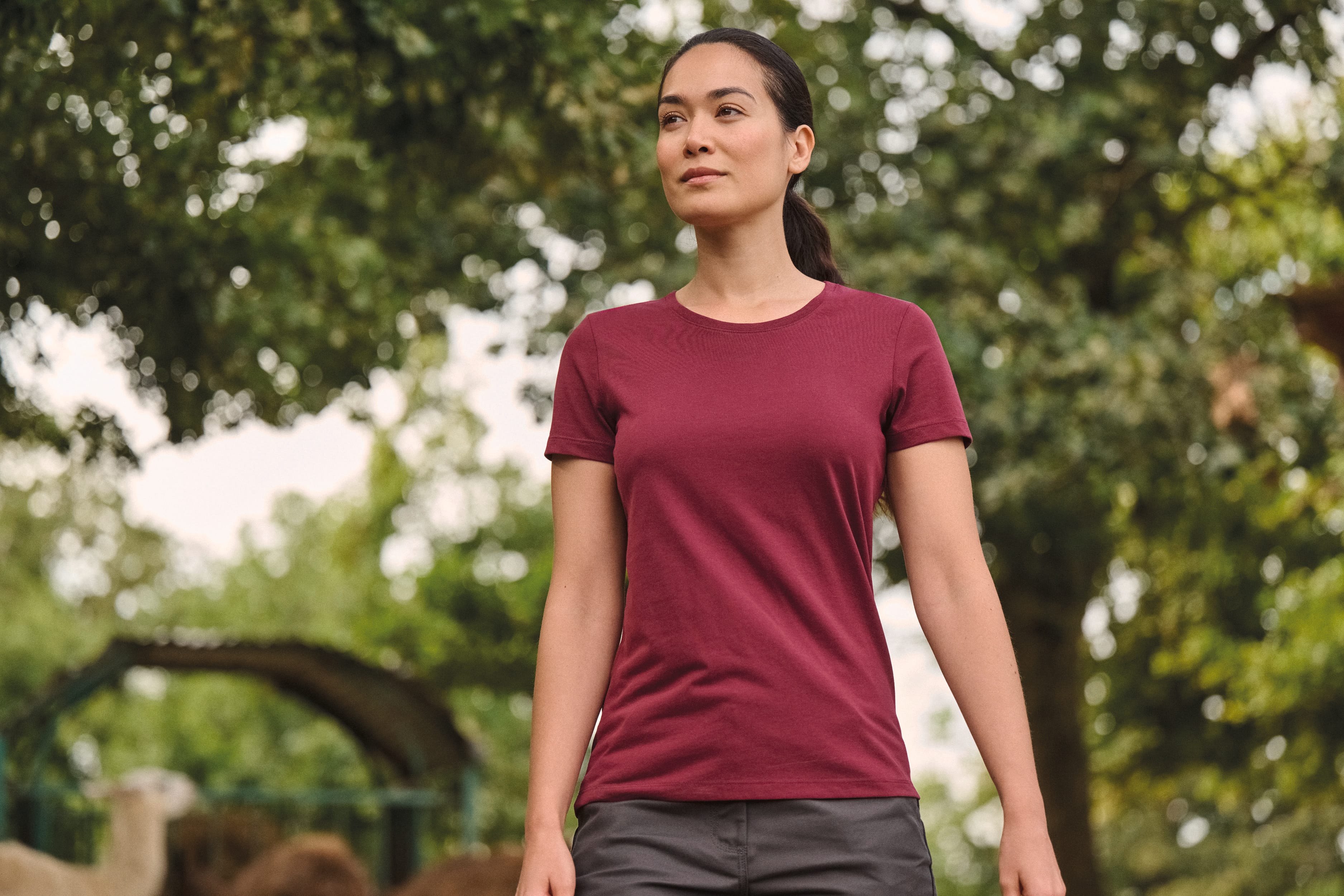 T-shirt com tratamento antibacteriano de senhora