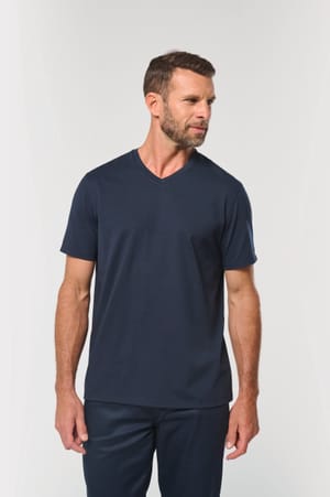 Ecologisch antibacterieel heren-T-shirt met V-hals