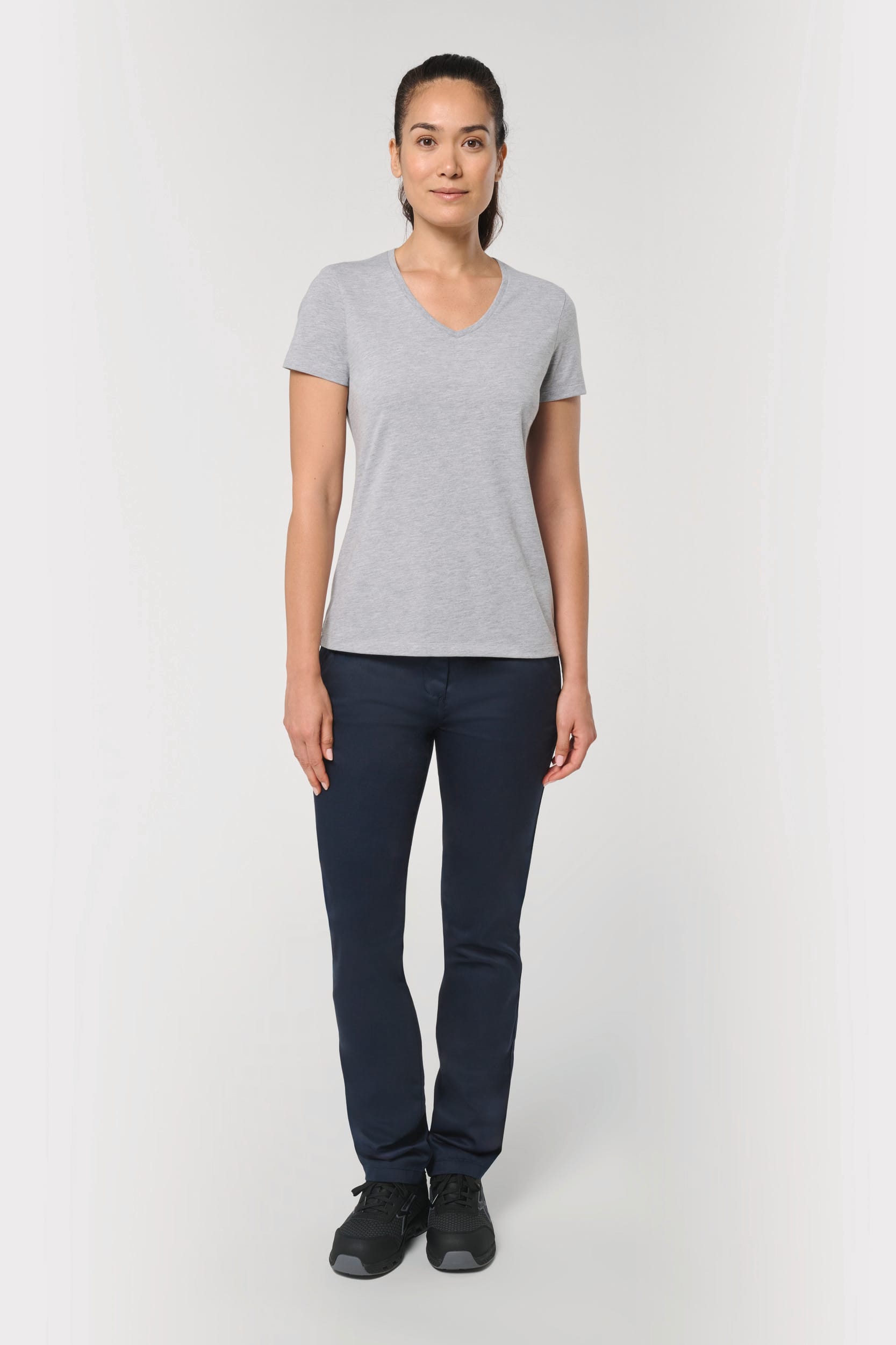 T-shirt écoresponsable col V antibactérien femme - Image 4