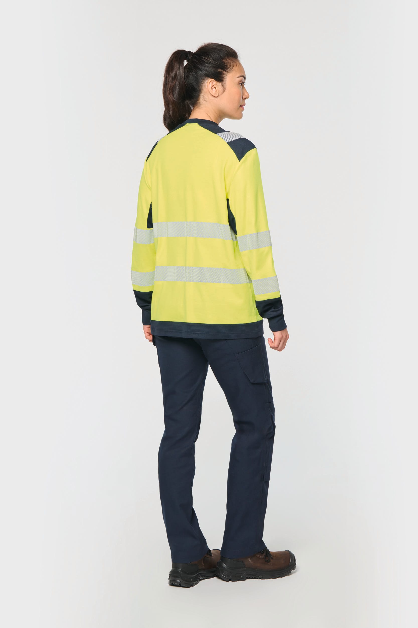 T-shirt de sécurité recyclé col rond manches longues unisexe - Image 12