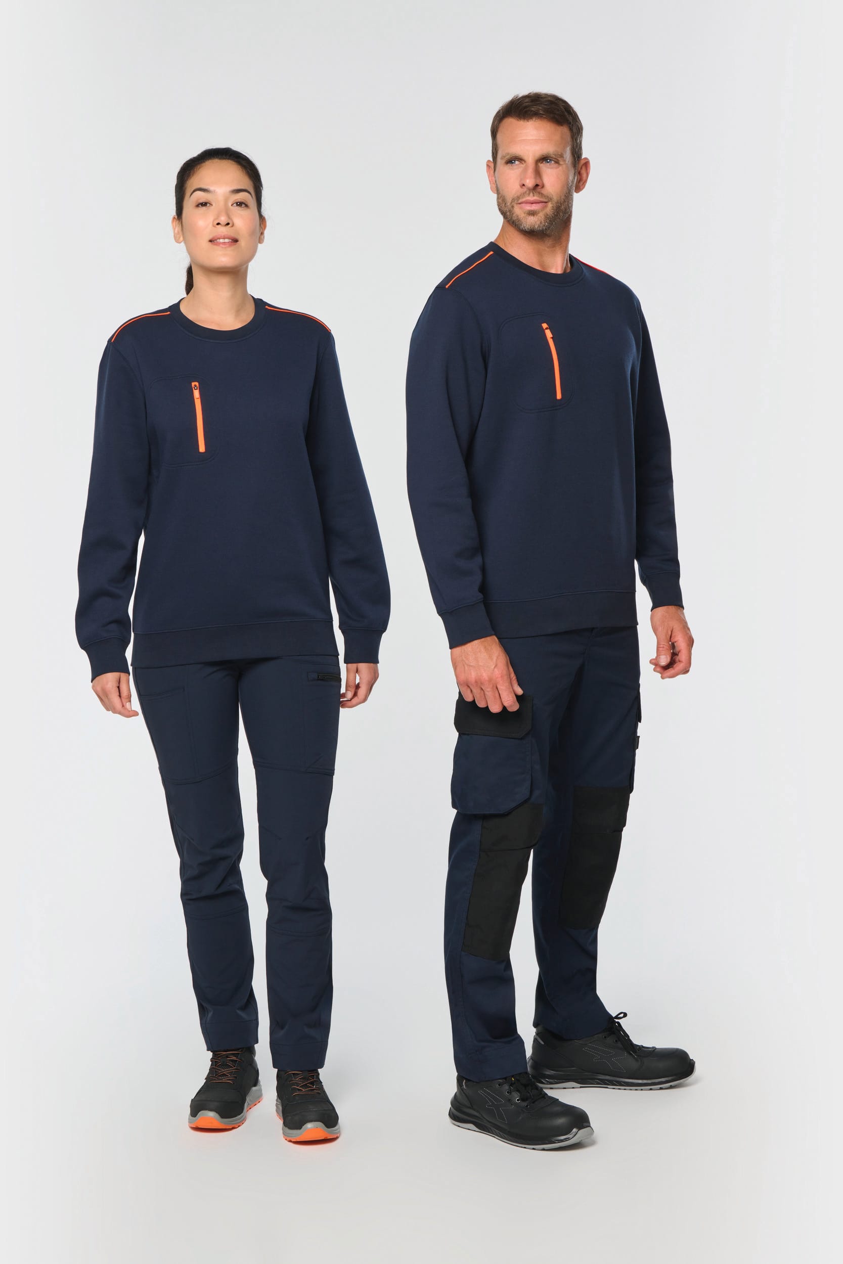Sweat-shirt Day To Day zip poche contrastée unisexe - Image 1