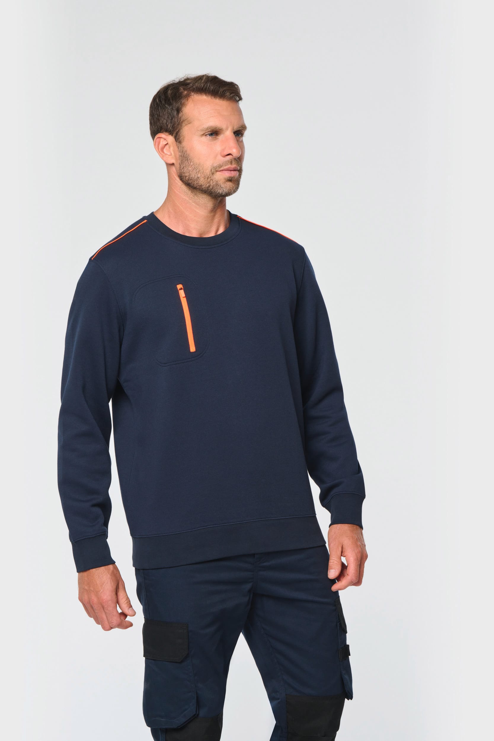 Sweat-shirt Day To Day zip poche contrastée unisexe - Image 2