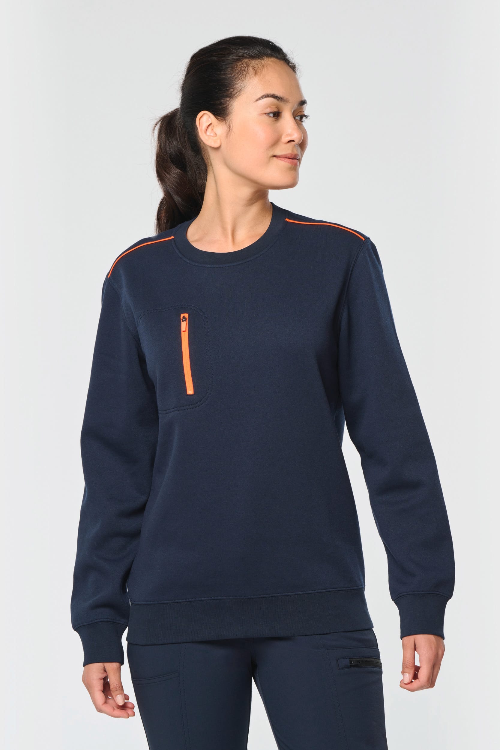 Sweat-shirt Day To Day zip poche contrastée unisexe - Image 5