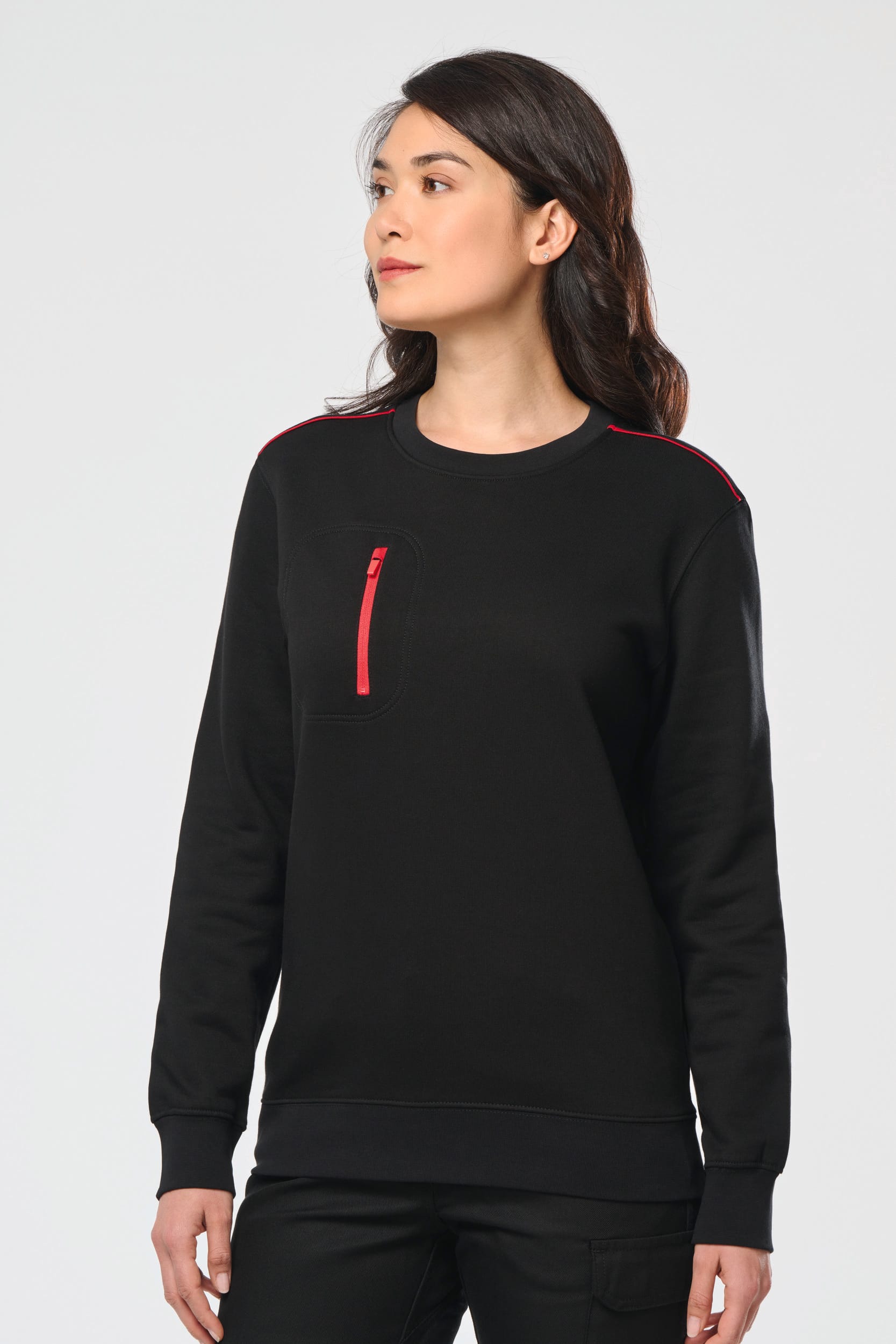 Sweat-shirt Day To Day zip poche contrastée unisexe - Image 8