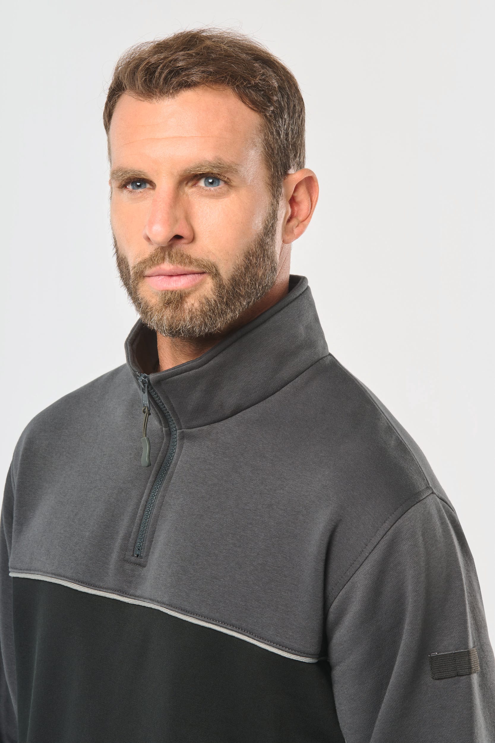 Sweat-shirt écoresponsable col zippé unisexe - Image 9