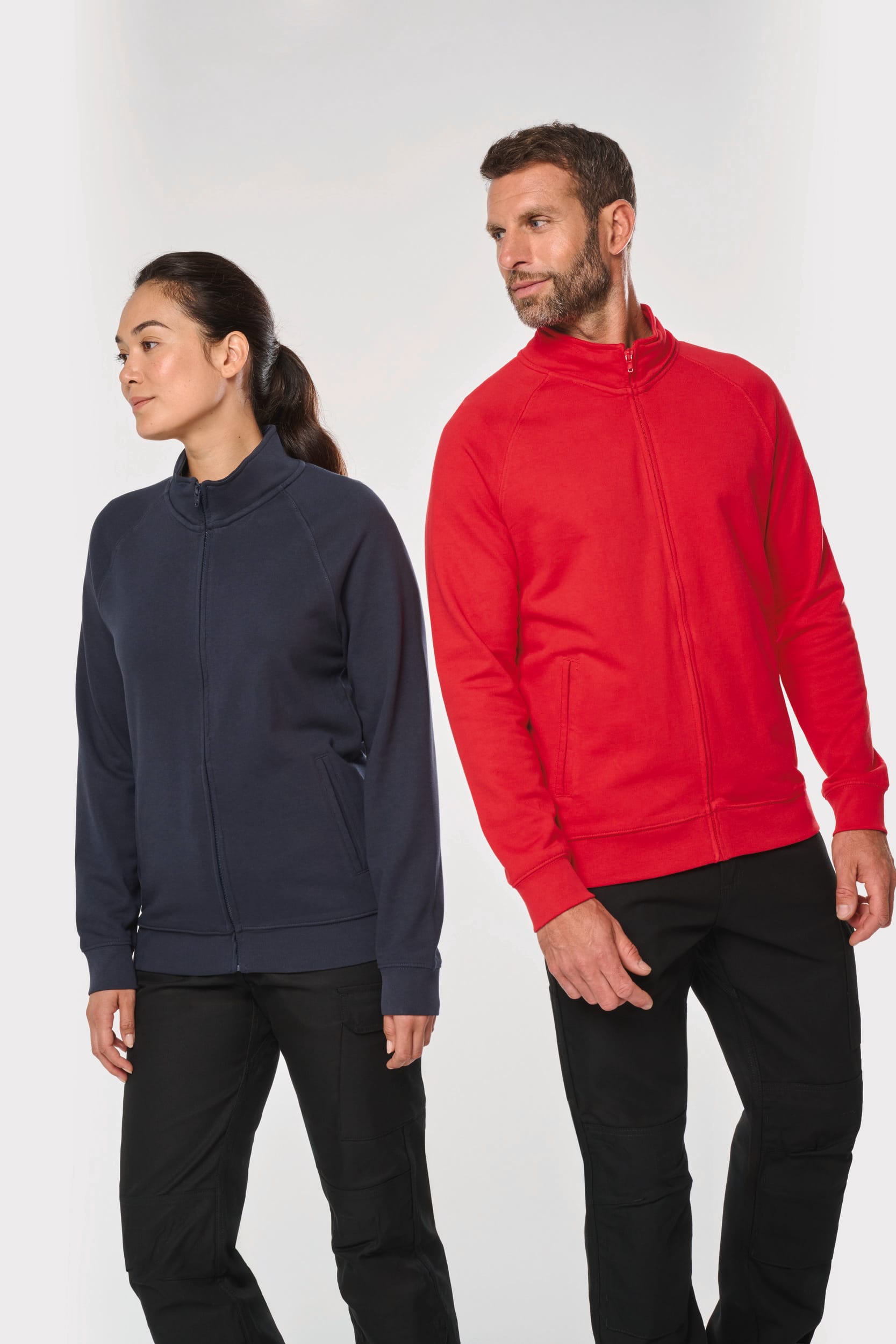 Veste molleton coton manches raglan unisexe