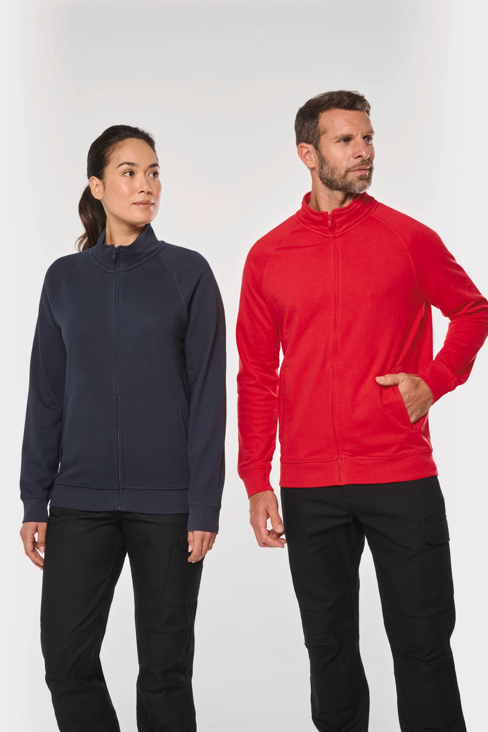 Veste molleton coton manches raglan unisexe